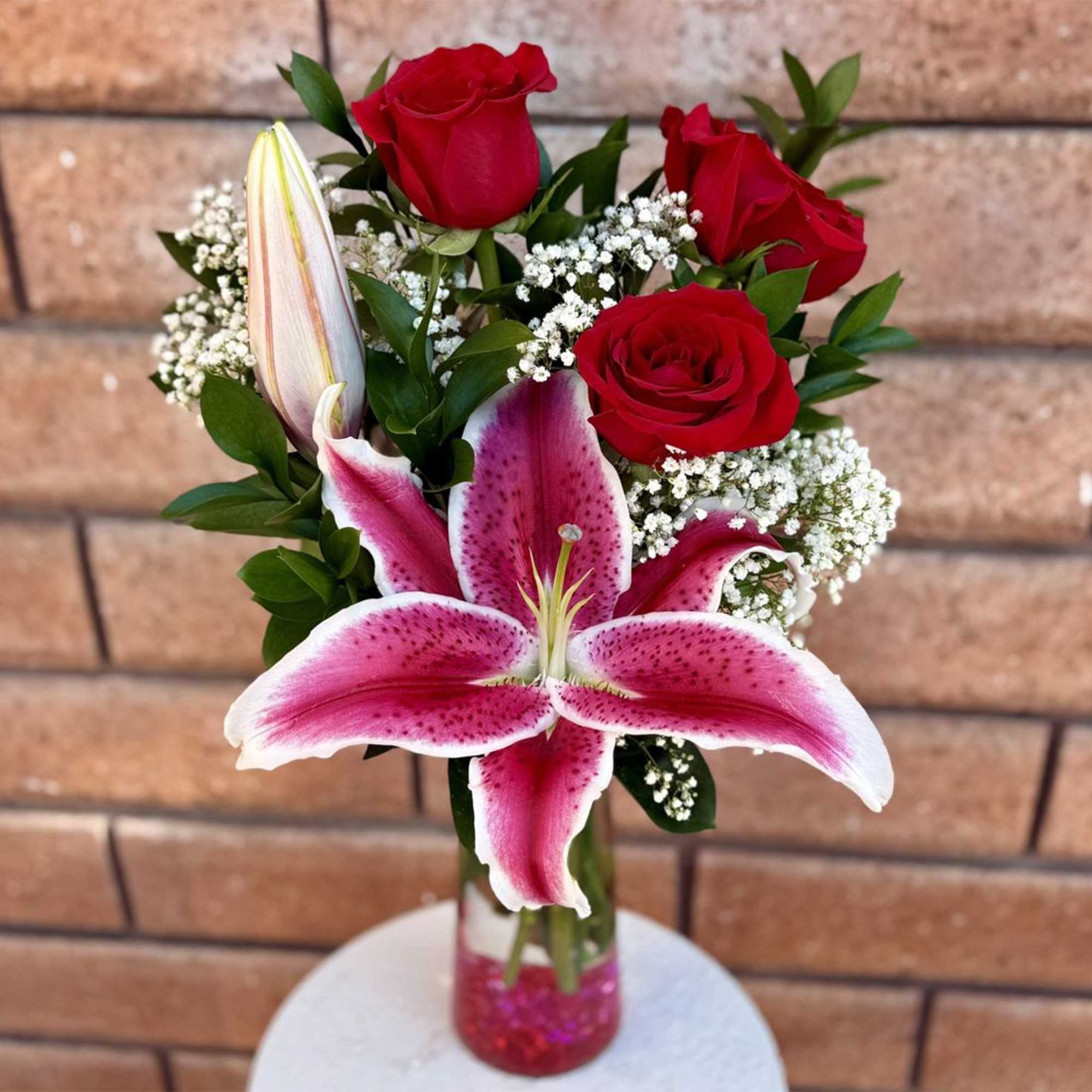 Pink Stargazer Lilies &amp; Red Rose Romance

Celebrate life&rsquo;s most meaningful moments with, photo 3 of 3