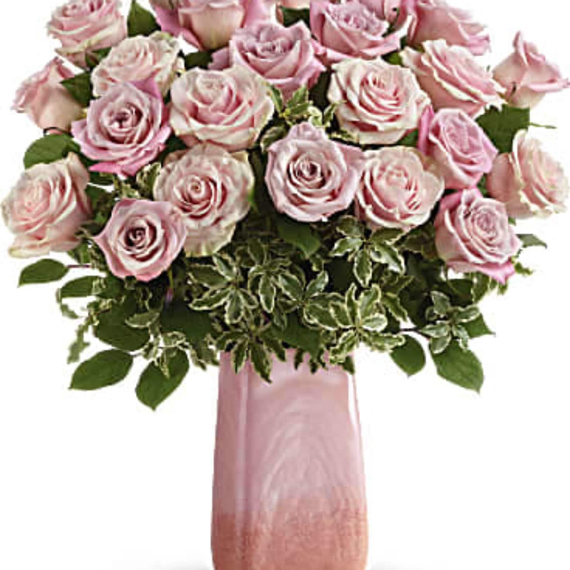 Posh pink roses get the haute couture treatment in this boho-beautiful art, photo 3 of 3