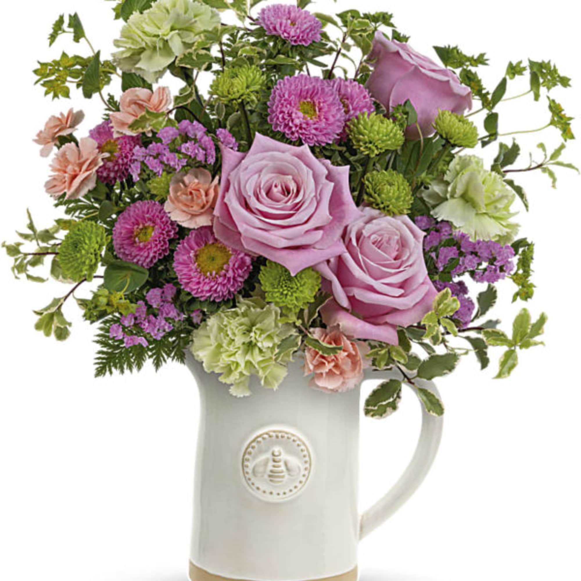With its charming sculpted bee detail and artisanal glazed finish, this food-safe