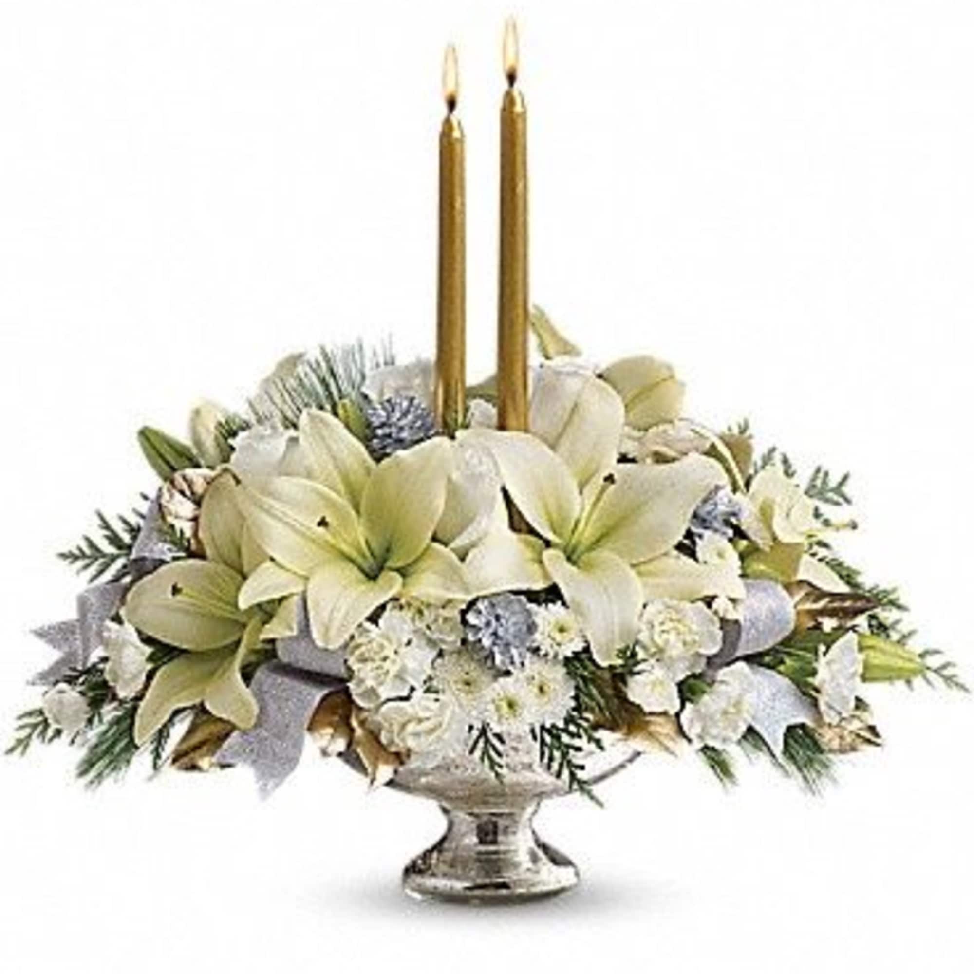
Celebrate the season with this majestic centerpiece of sparkling silver and glamorous, photo 3 of 3