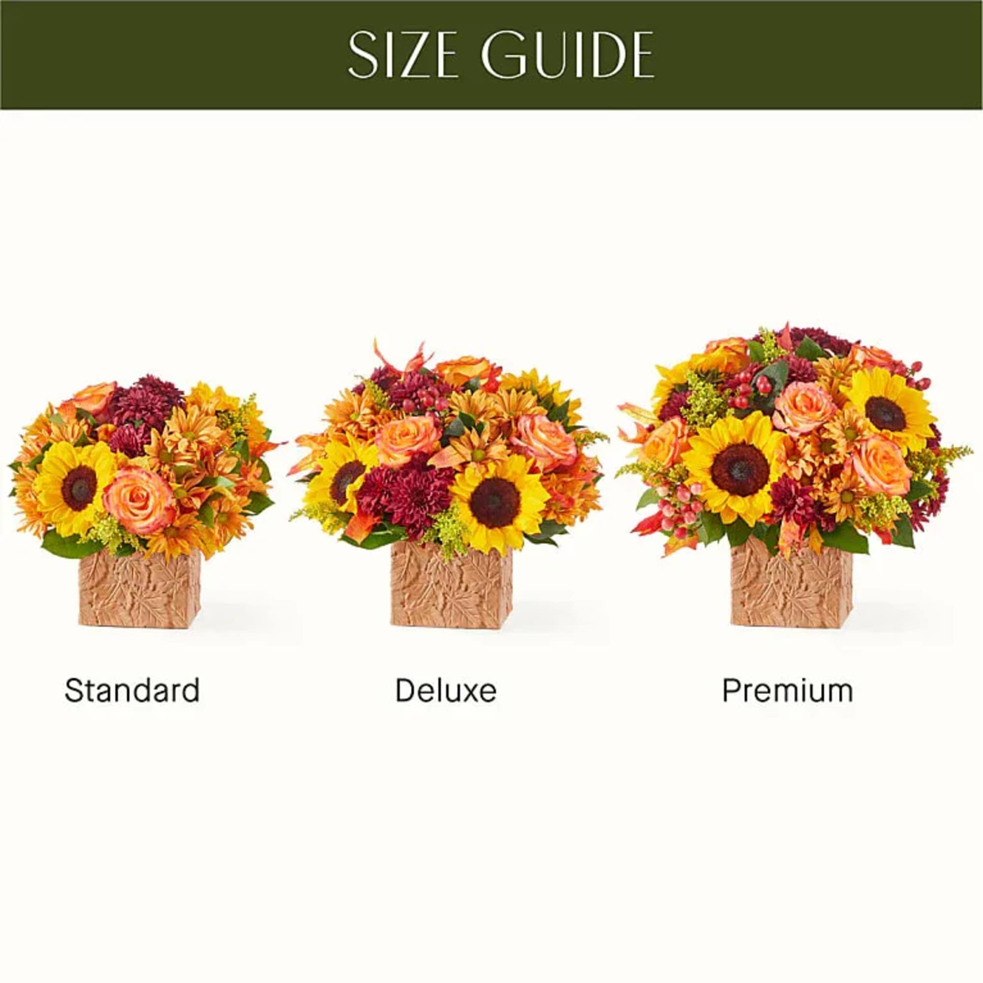 Embrace the season with this autumn blend of sunflowers, orange roses and