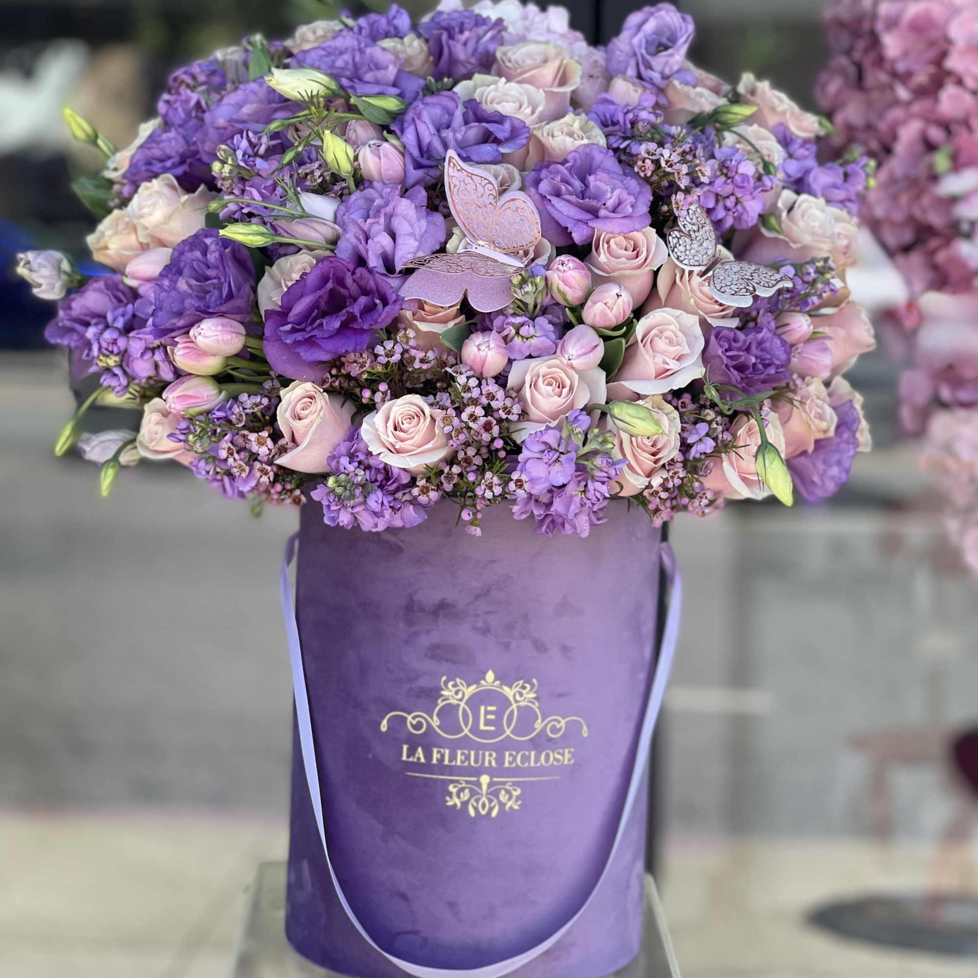 Lavender mix in a lavender box with 3D Butterflies , photo 2 of 2