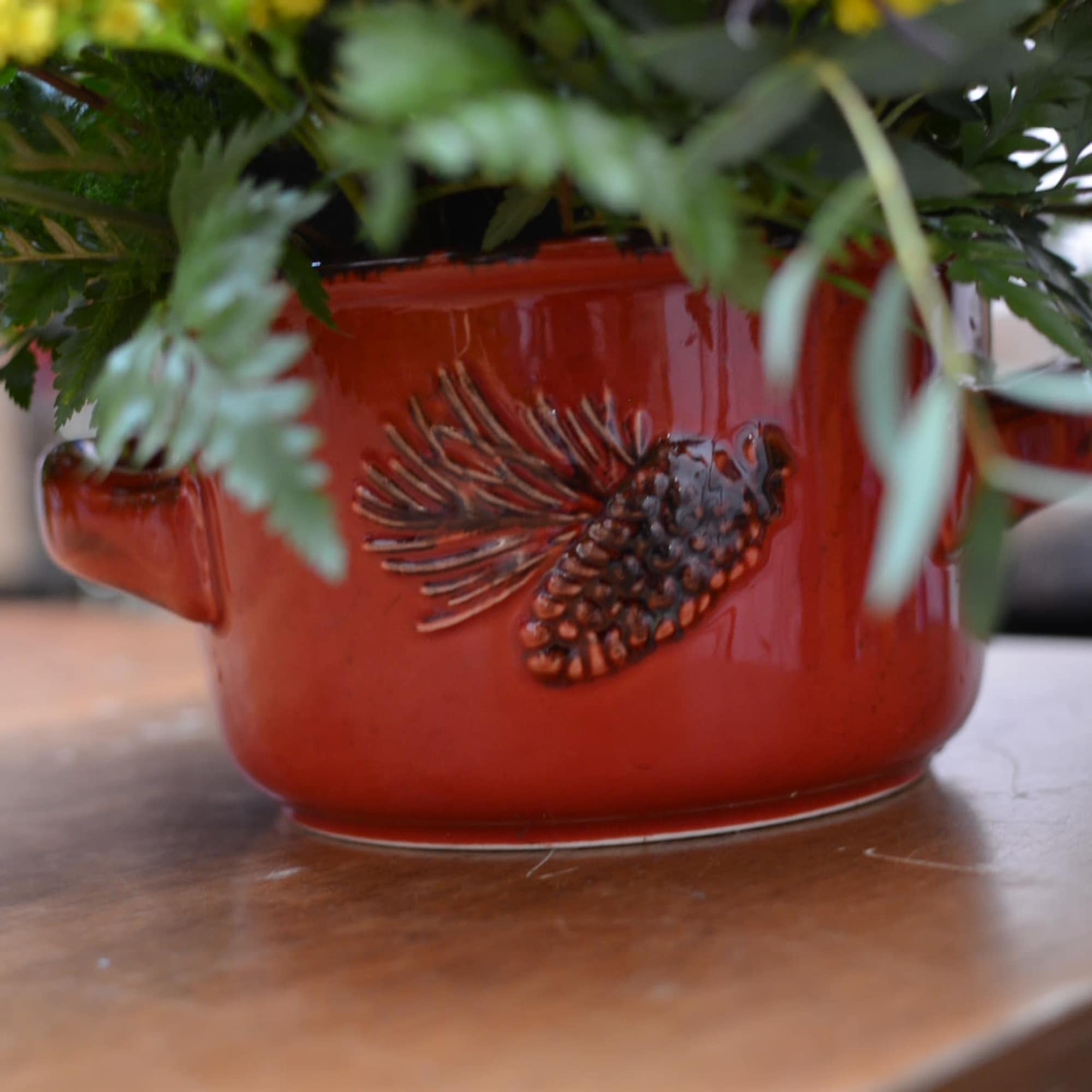 Pinecone harvest glow features a rich blend of fall toned roses, carnations, photo 2 of 2