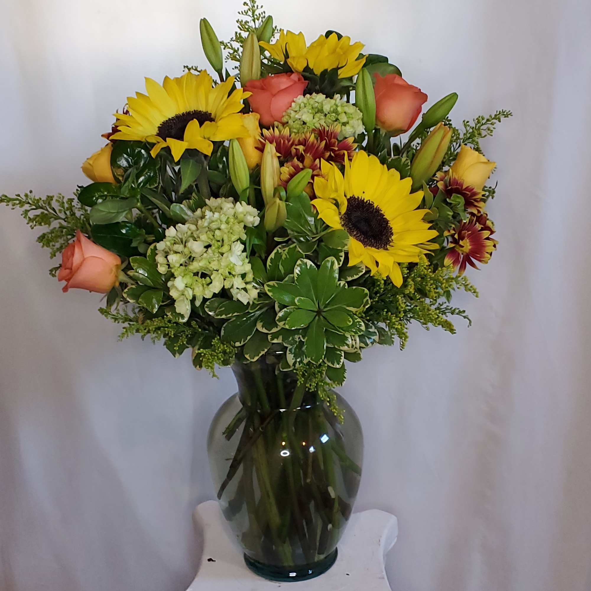 A custom arrangement of rich fall flowers, in the tones of , photo 2 of 2