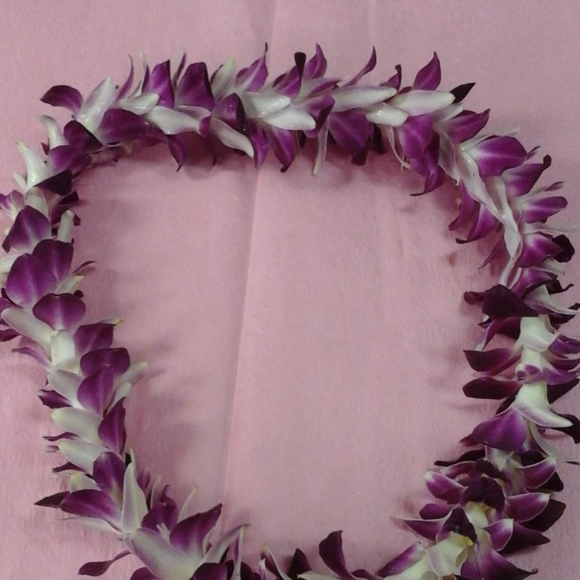 The orchid lei made with purple dendrobium orchids, you can choice with, photo 3 of 4
