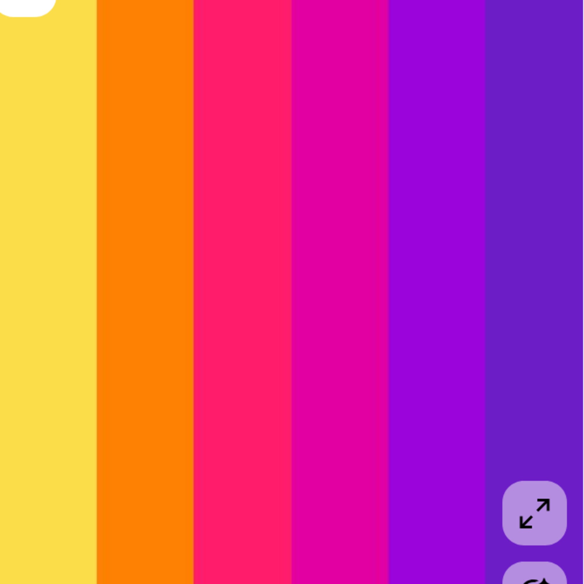 Vertical rainbow color bars with app icons overlaid