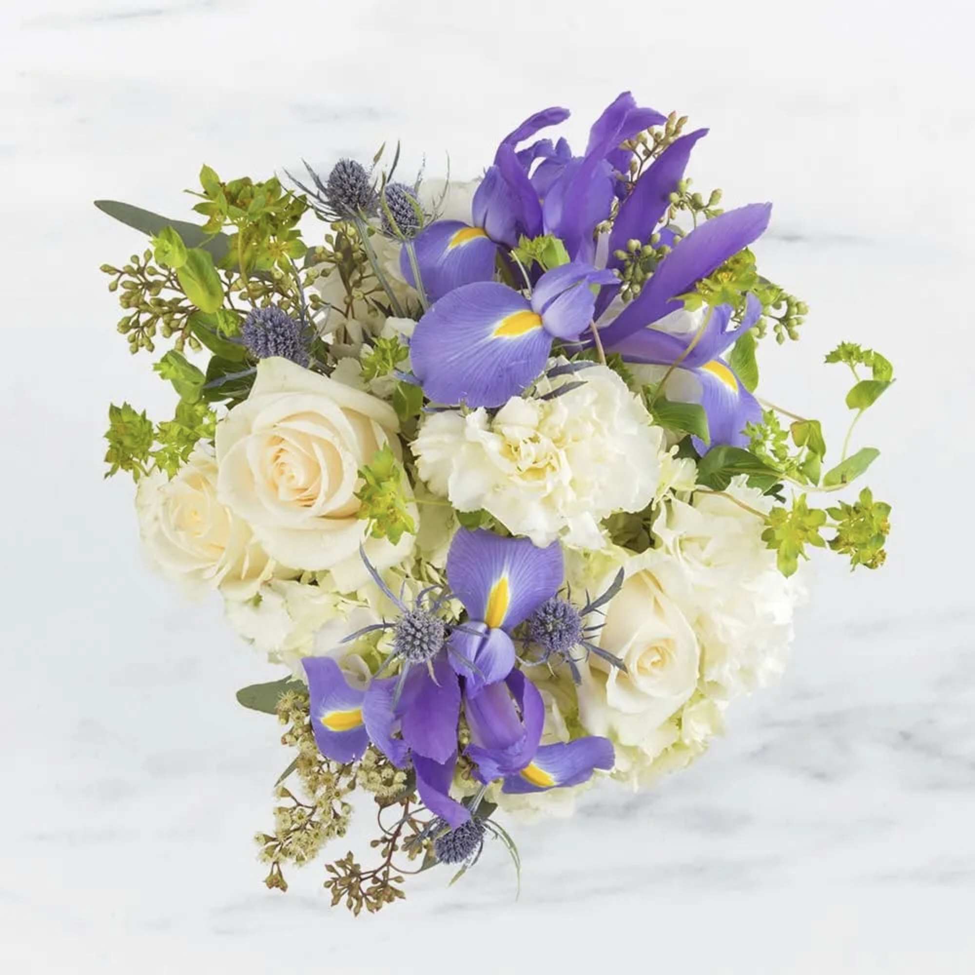 This sweet gift of hydrangeas and iris is the perfect way to, photo 2 of 2