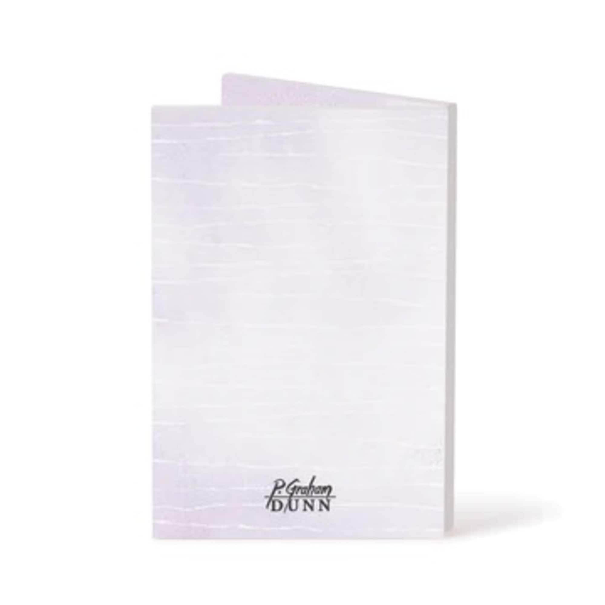White folded greeting card with a Graham Dunn logo