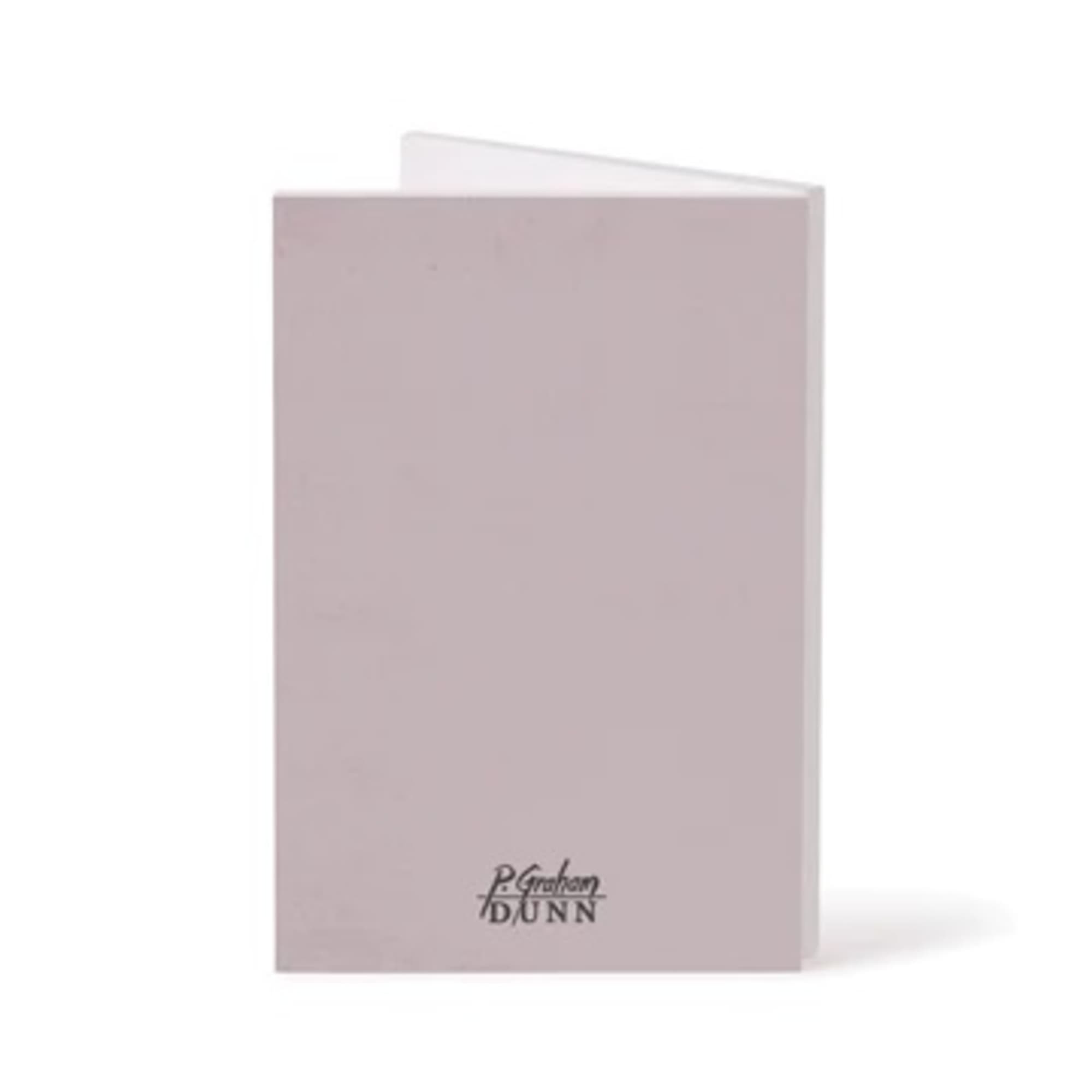 Pink greeting card with a folded white insert
