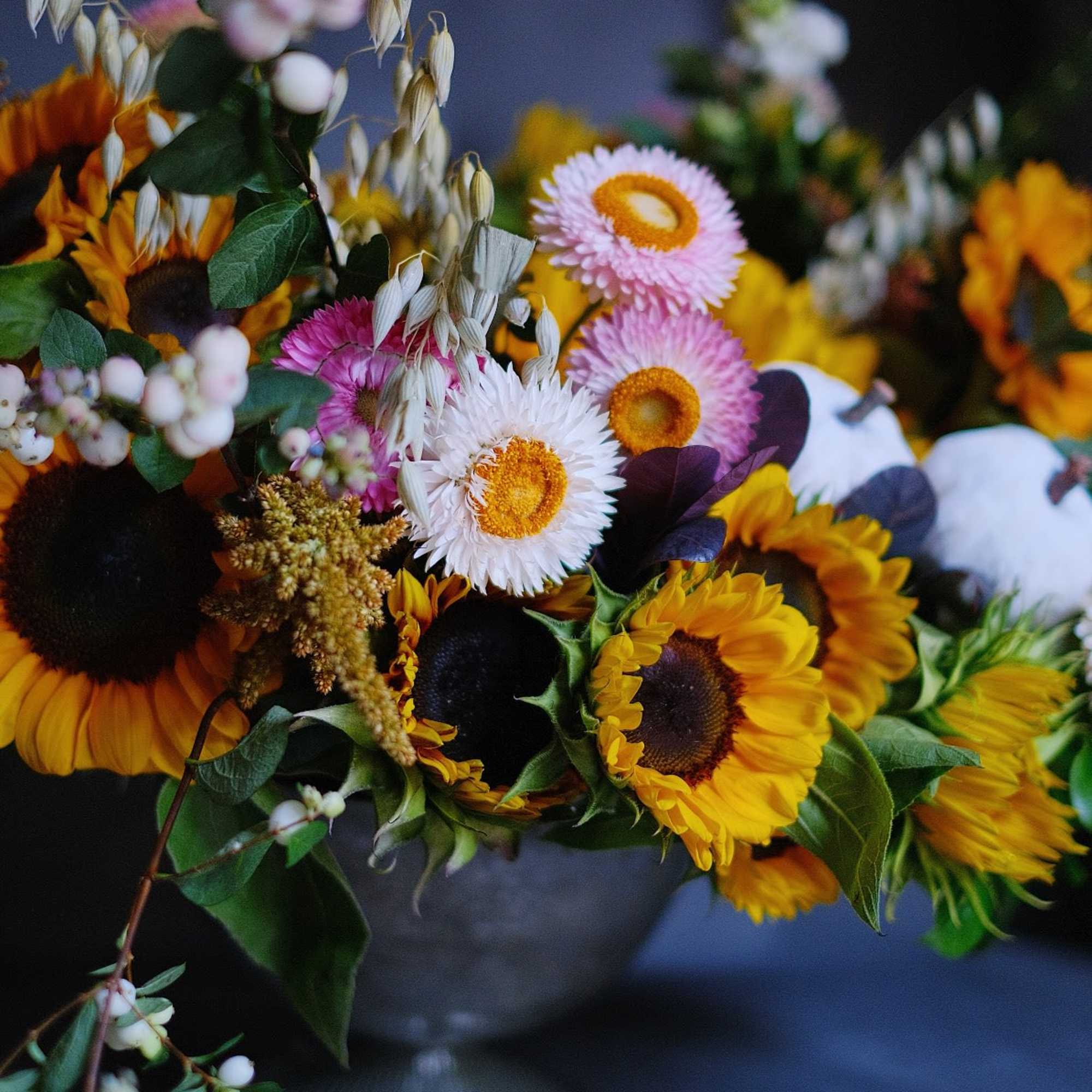 Be Happy and dance- sunflowers arrangement with some mix of the seasonal, photo 2 of 2
