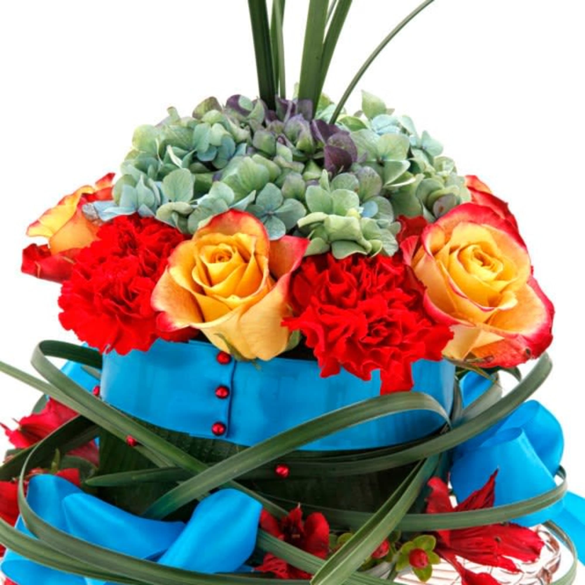 Gorgeous floral birthday cake made custom by the owner of Fairbanks Florist, photo 4 of 4