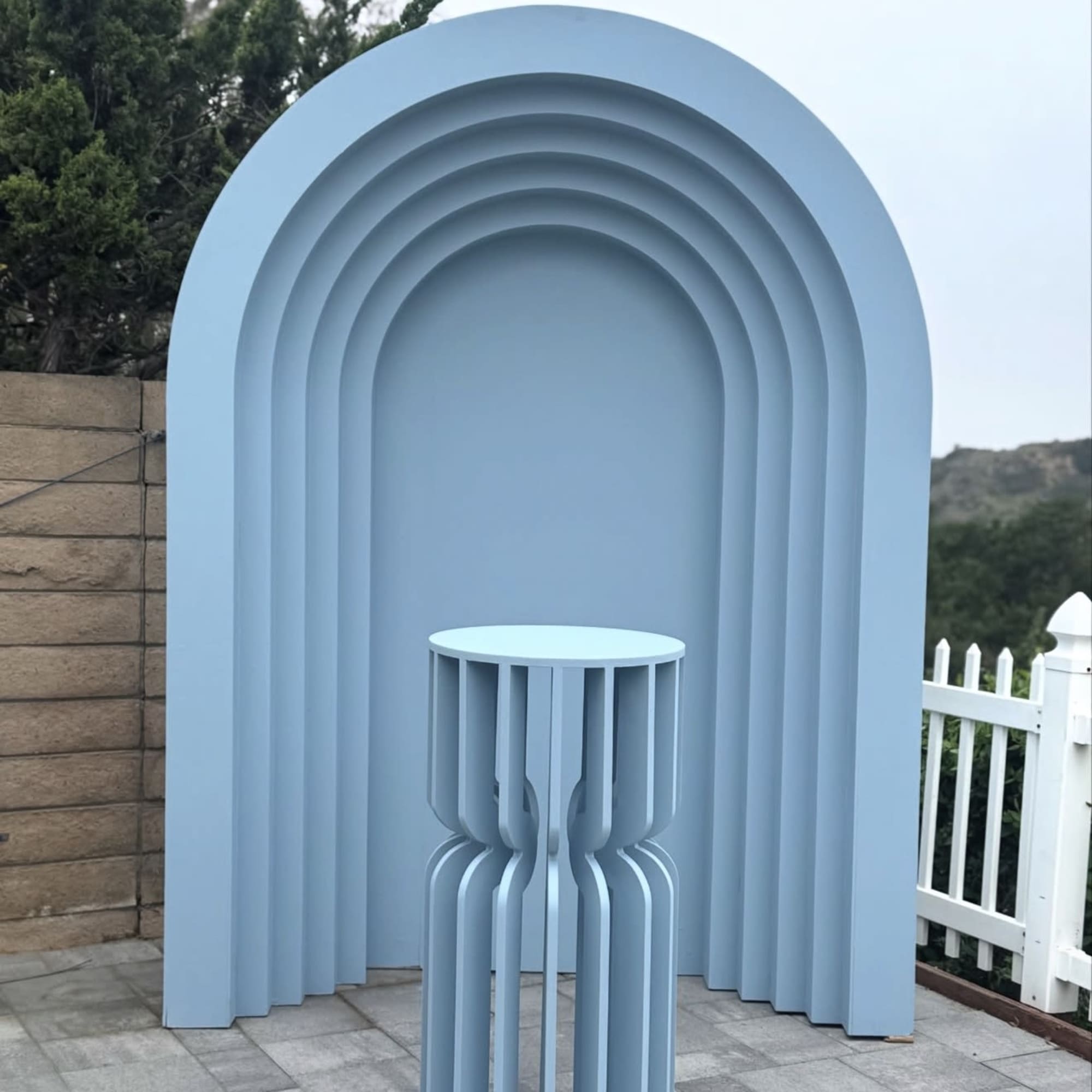 A sculptural layered backdrop designed for elevated celebrations. Featuring clean architectural lines, photo 3 of 3