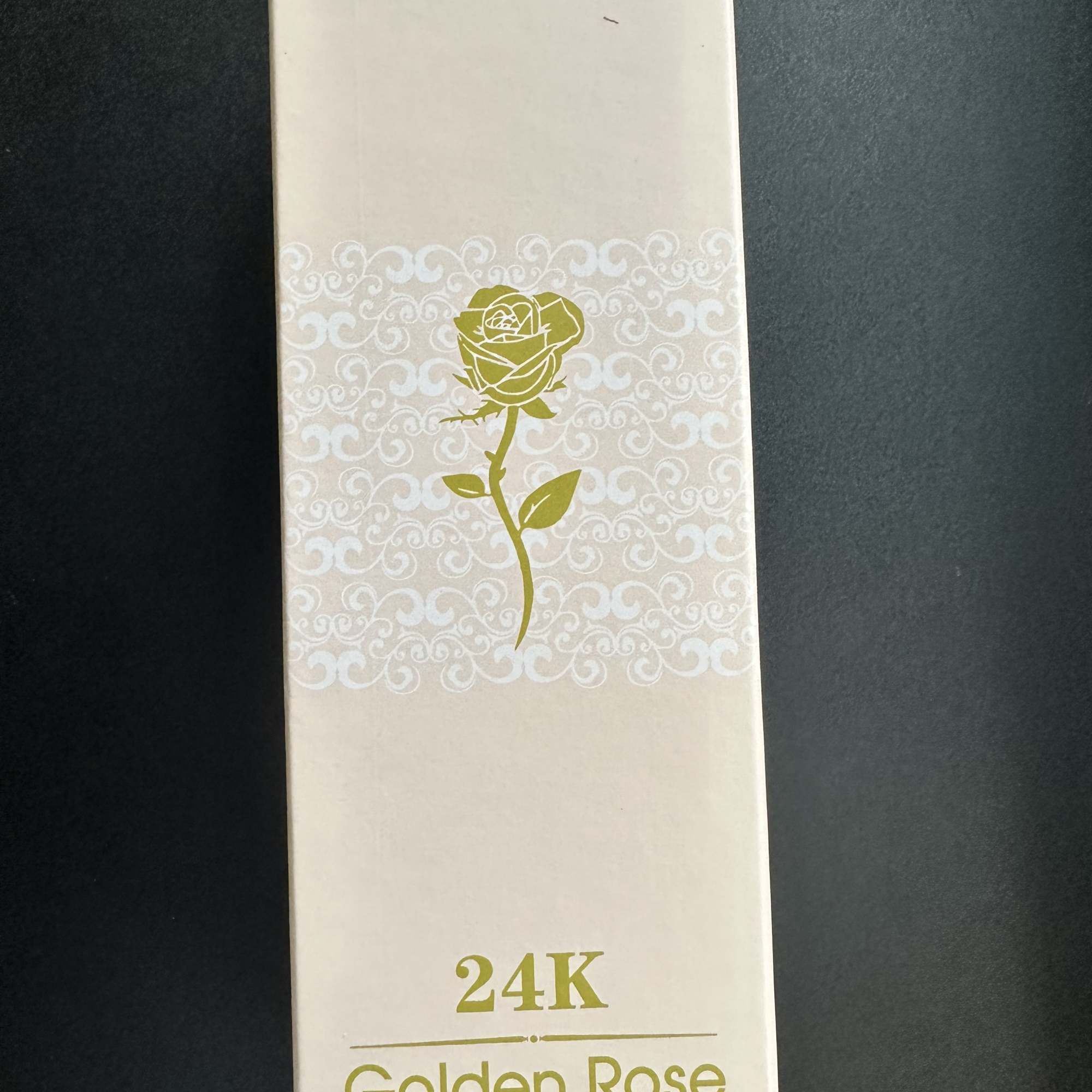 White box labeled 24K Golden Rose with a gold rose graphic