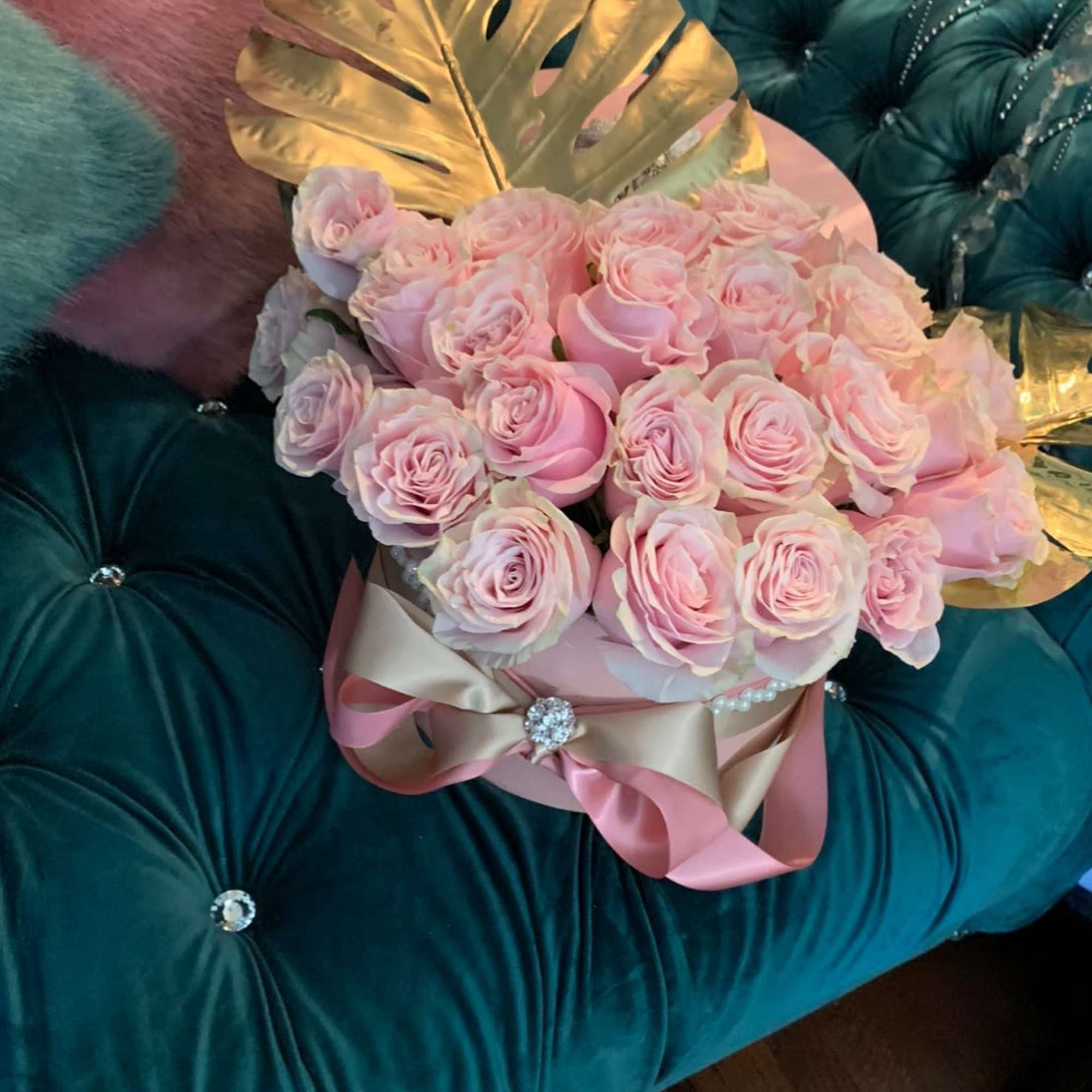 A multitude of precious, soft-petalled, pink roses fit for a princess are