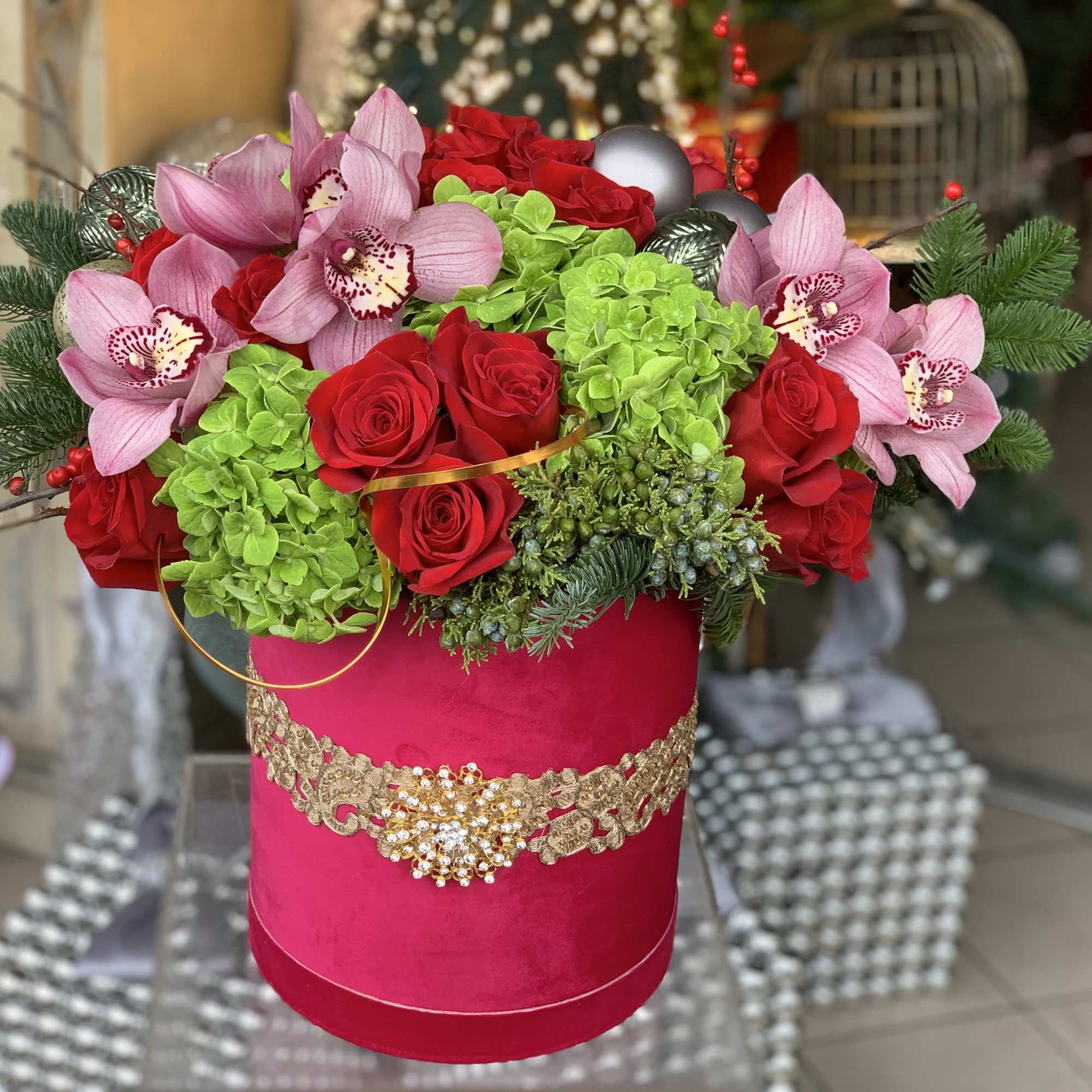 A beautiful, floral arrangement expressing a bundle of joy capturing the colors