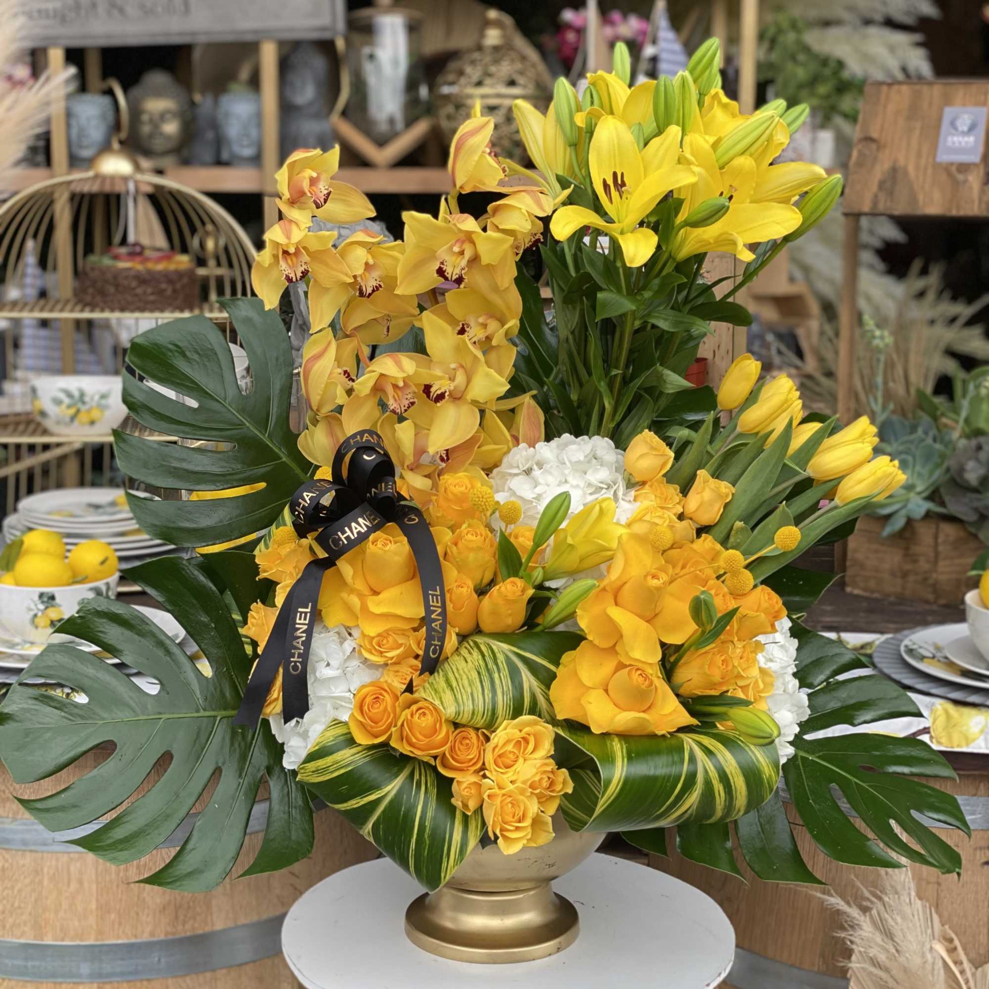 An elegant burst of sunshine with a sensuous yellow