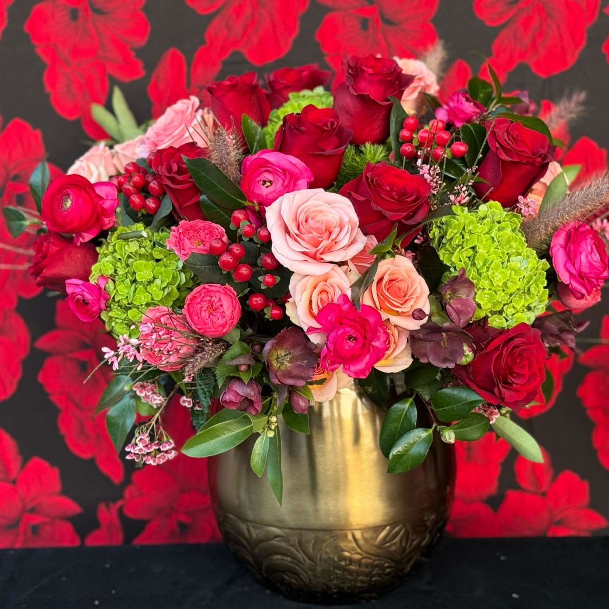 An enchanting floral arrangement designed to evoke the essence of love. Set, photo 2 of 3