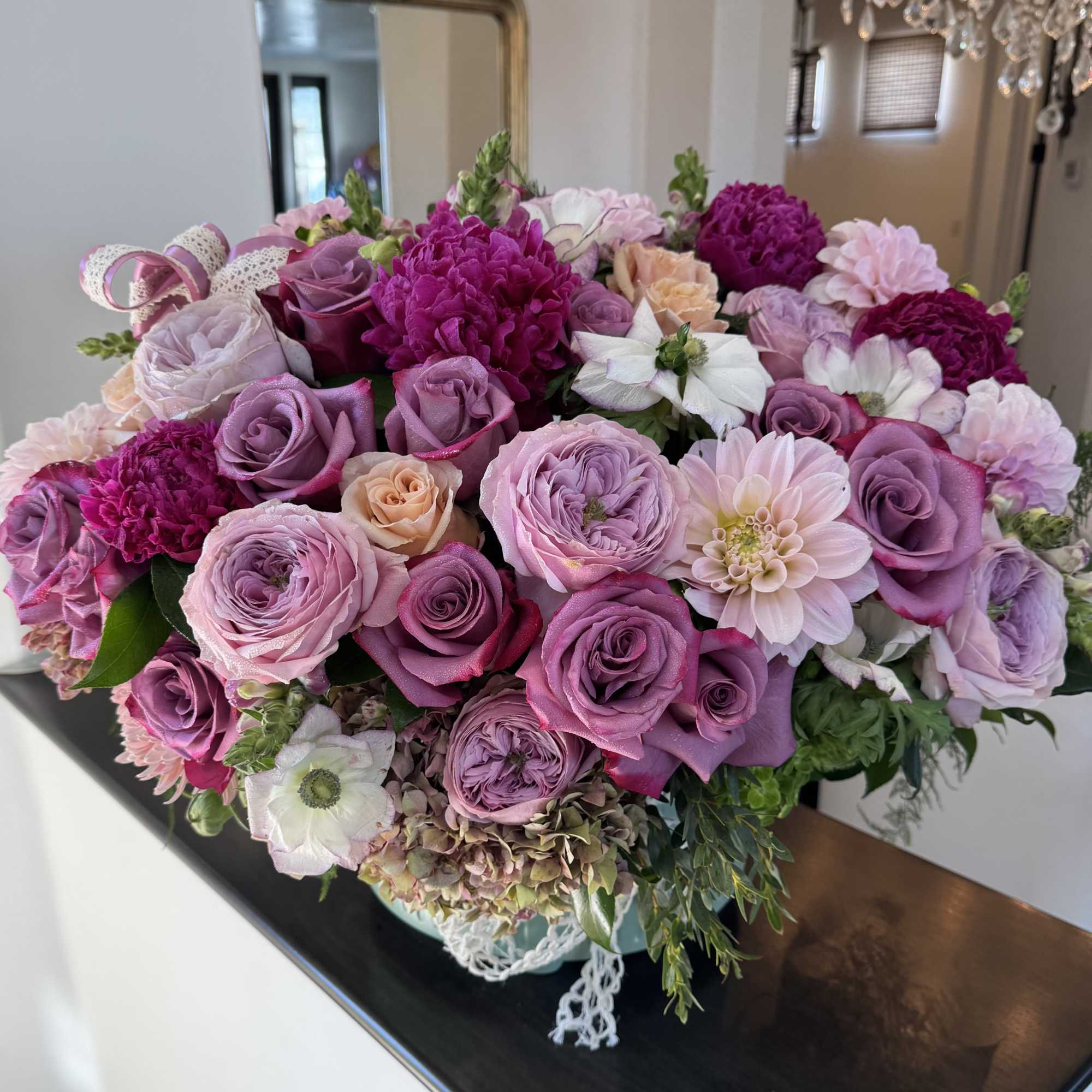 Gorgeous flowers beautifully designed in a nice round vase. , photo 2 of 2