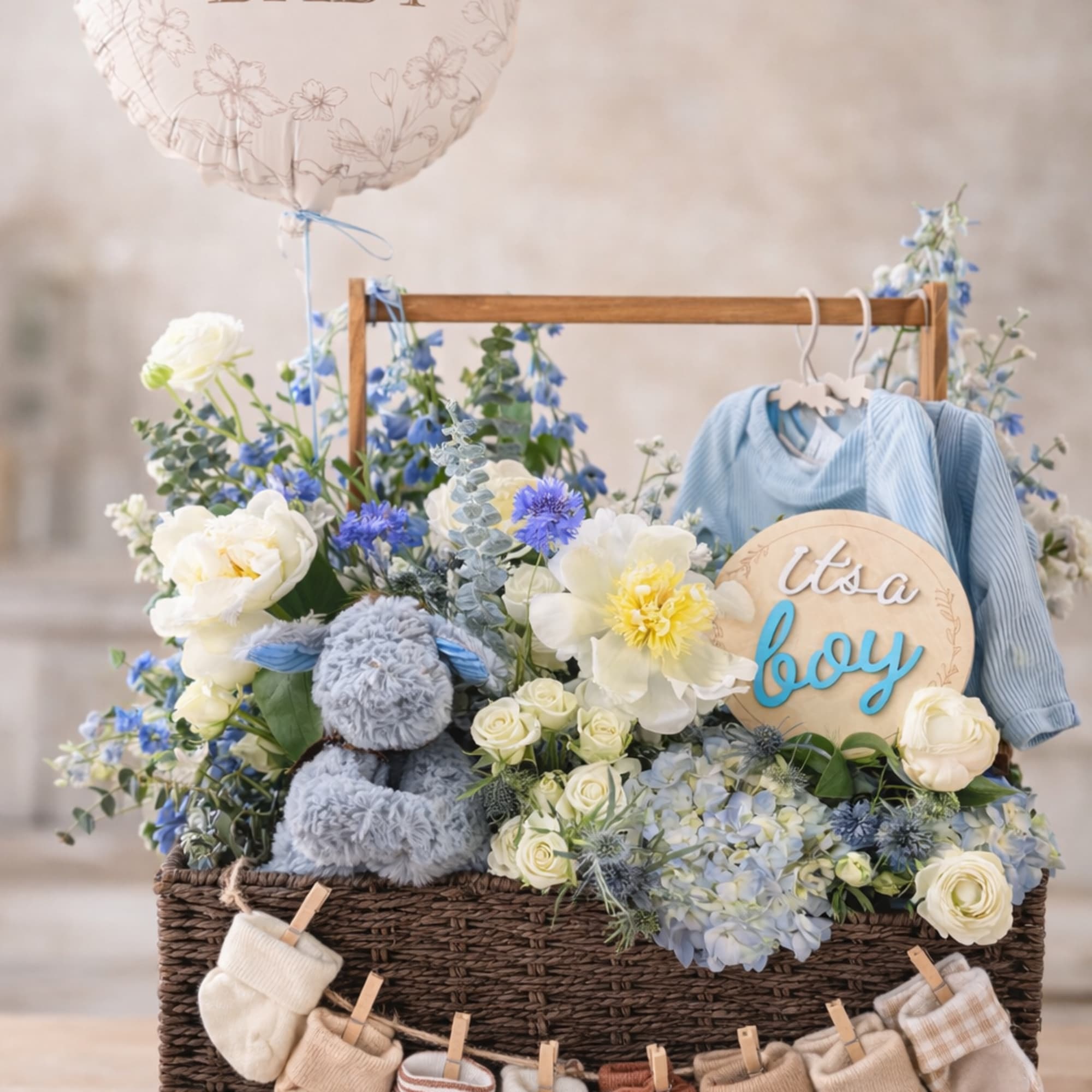 Classic offers a soft floral welcome with keepsake essentials. Luxe includes a