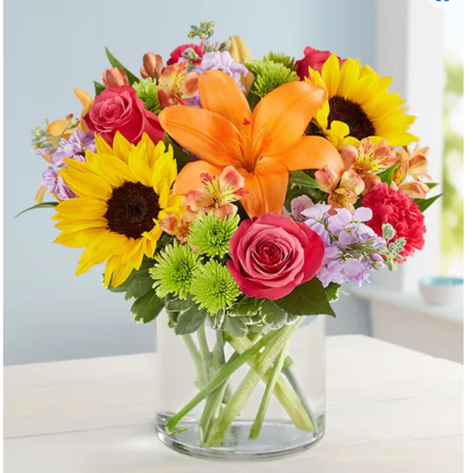 Mix of bright color flowers. Will be as similar as possible with