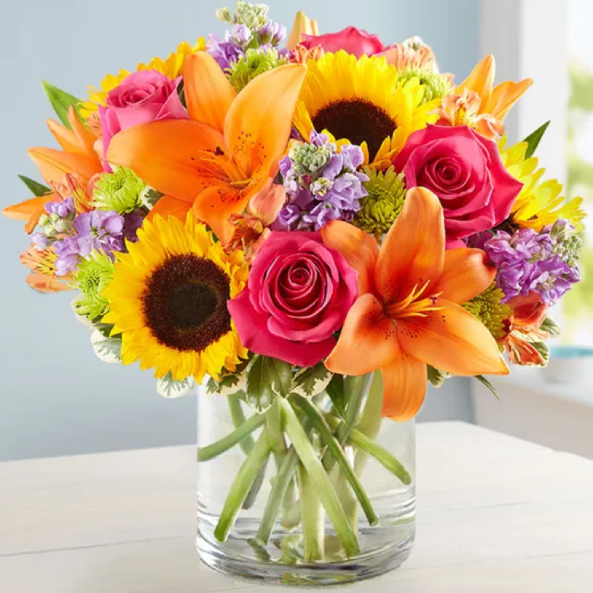 Mix of bright color flowers. Will be as similar as possible with