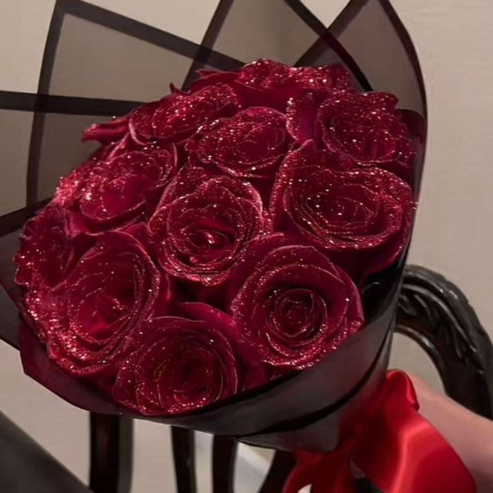 Roses with glitter added to them for that extra Sparkle. You can