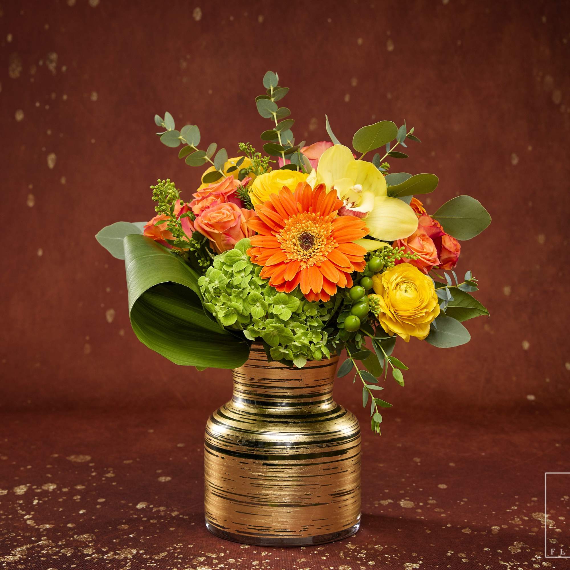 Brighten any room with the vibrant warmth of the Golden Sunset Blooms., photo 2 of 2