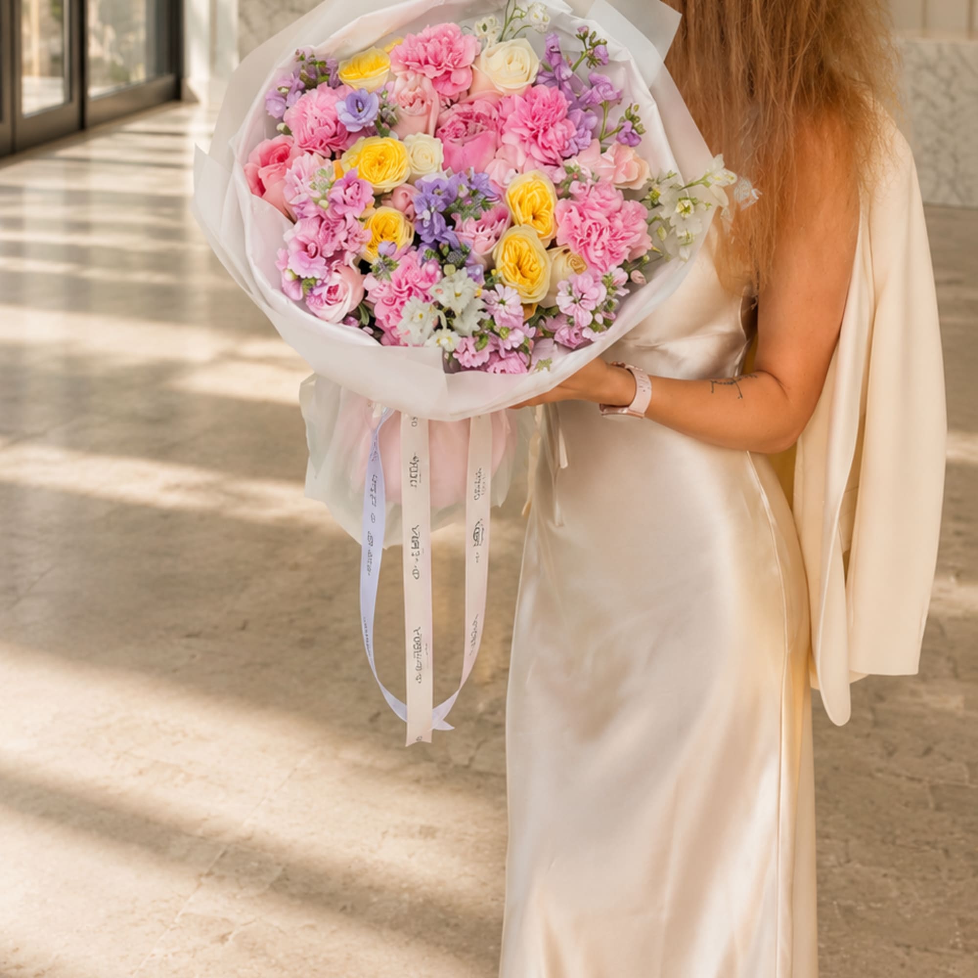 Blush Sonata is a luxurious garden-style bouquet handcrafted with premium peonies, garden, photo 2 of 3