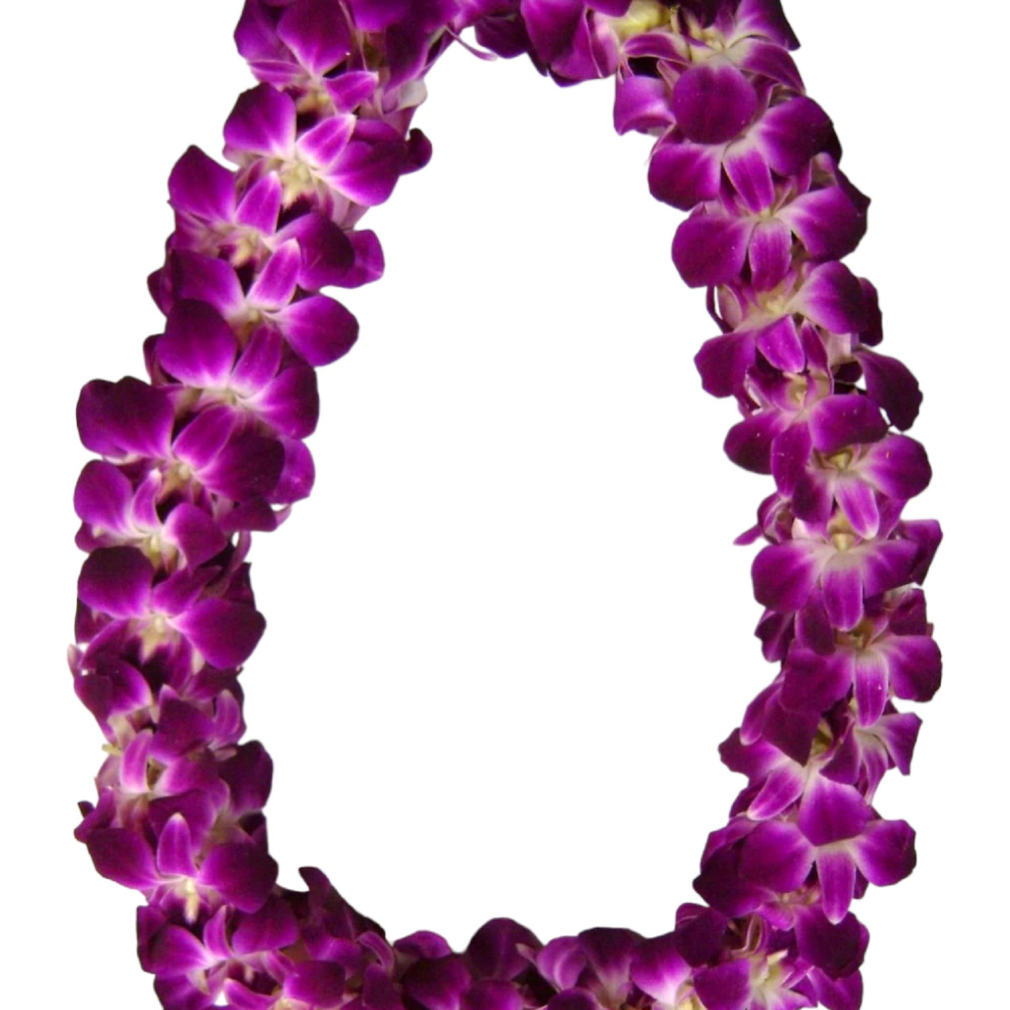 Purple orchid lei on a white background, photo 4 of 14
