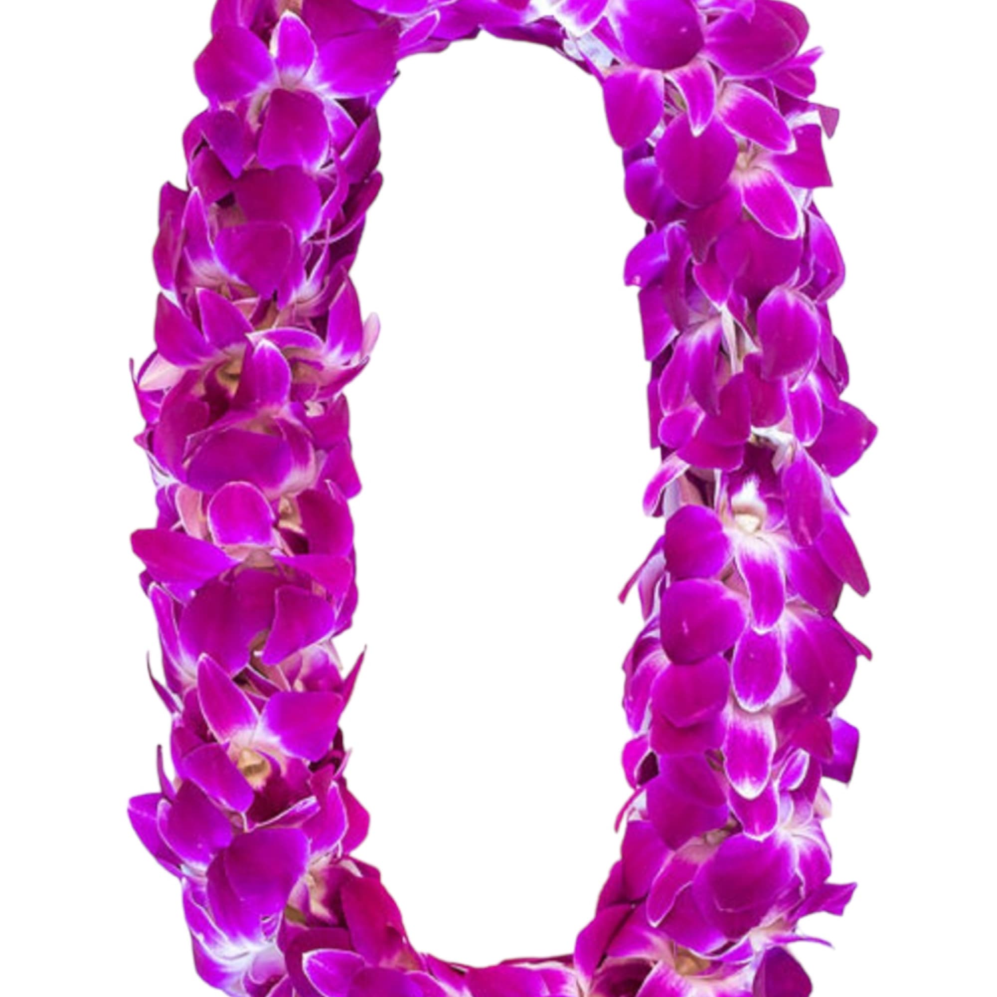 Purple orchid lei on a white background, photo 14 of 14