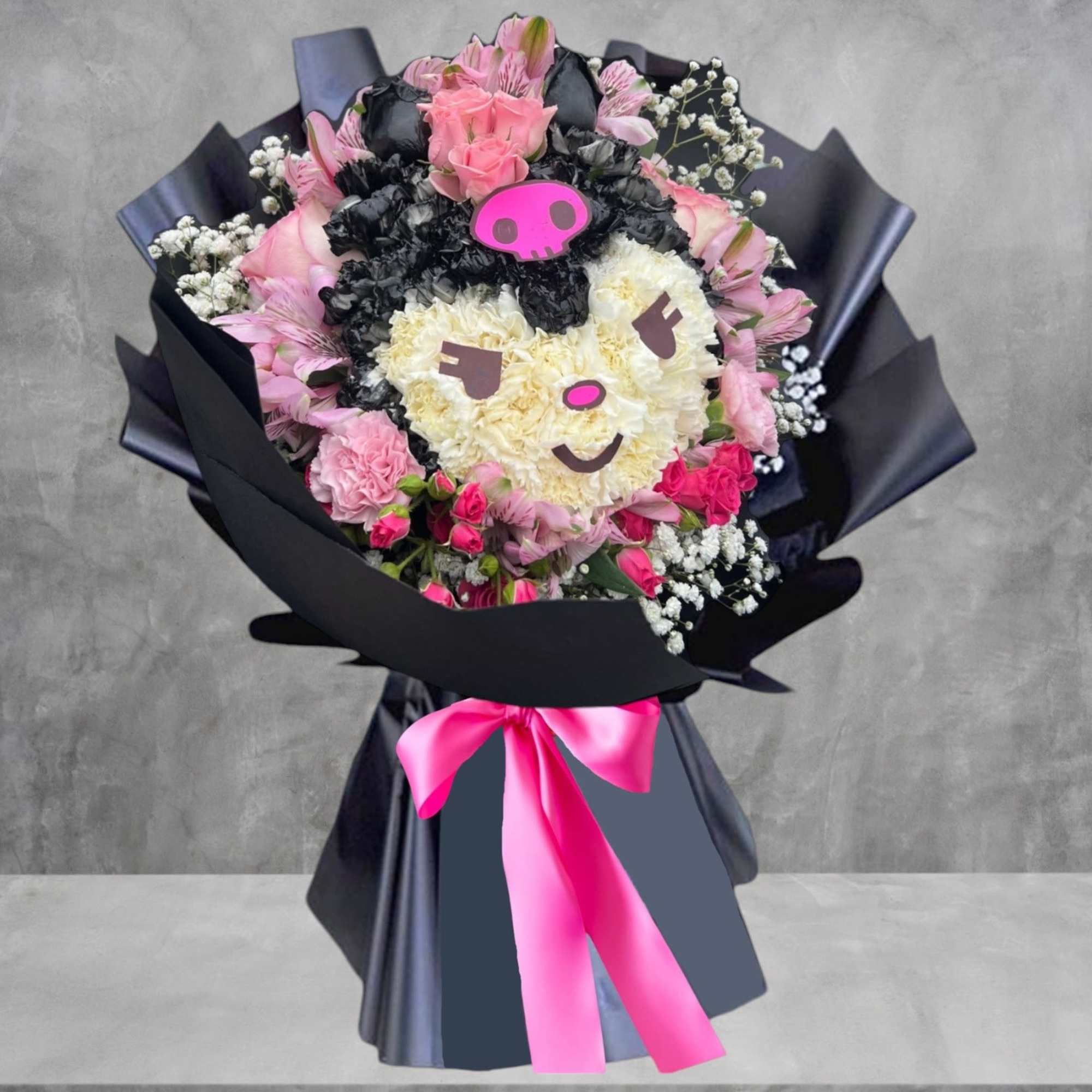 Surprise them with this lovely Kuromi flower bouquet.

DETAILS
Pink roses, spray roses, mini, photo 2 of 4