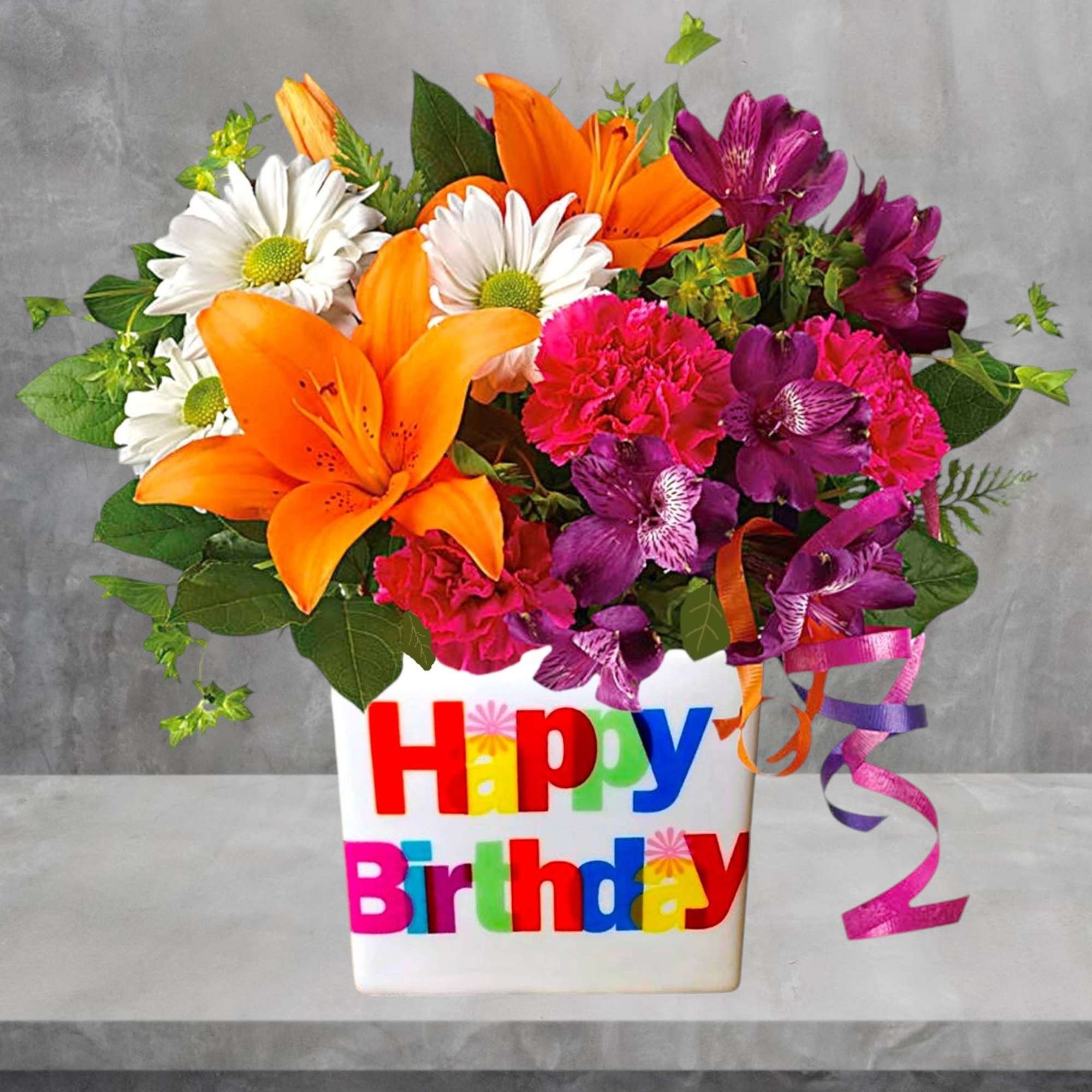 There's no mistaking this arrangement for anything but a Happy Birthday wish!, photo 3 of 5