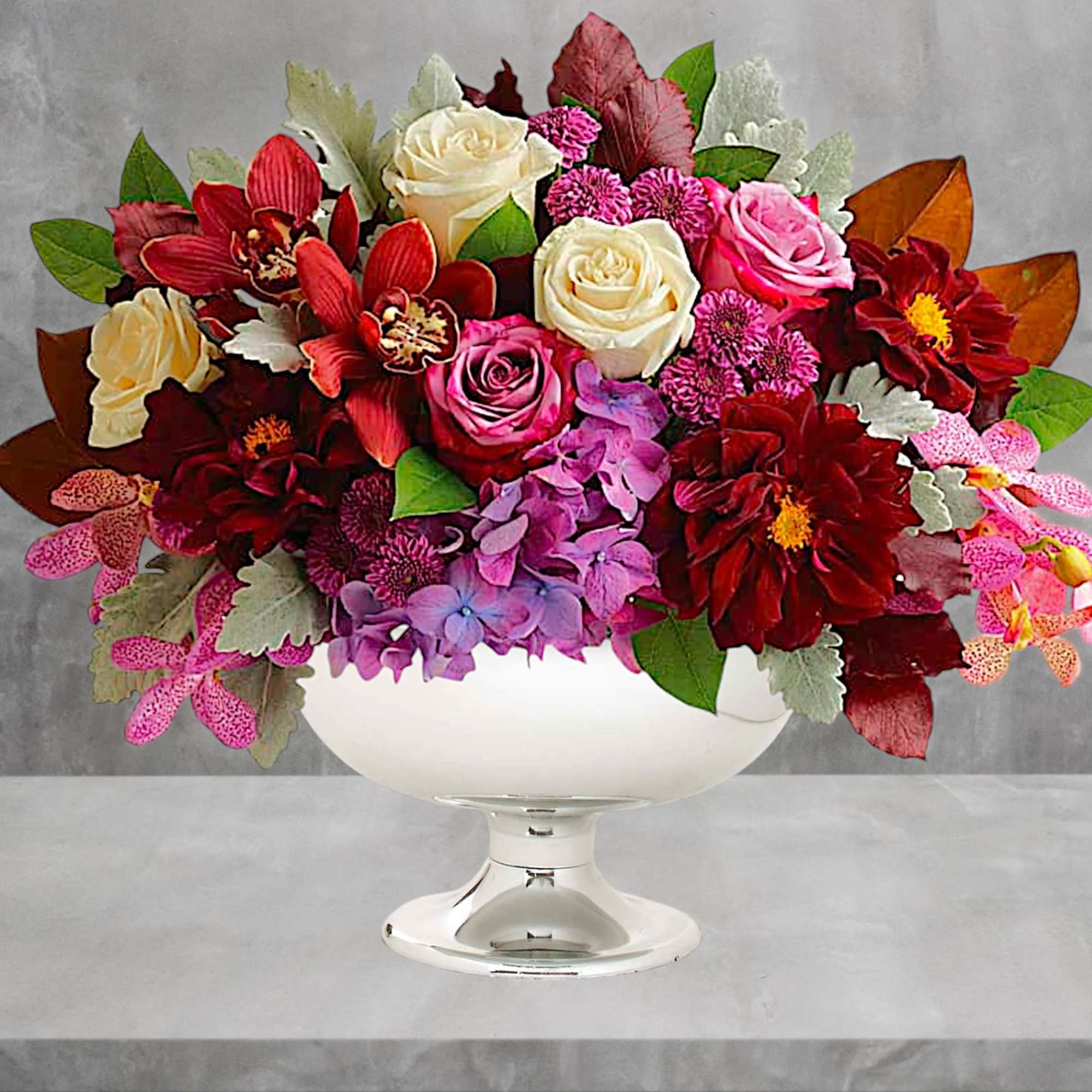 A chic spin on the traditional fall arrangement, this luxurious bouquet of, photo 2 of 4