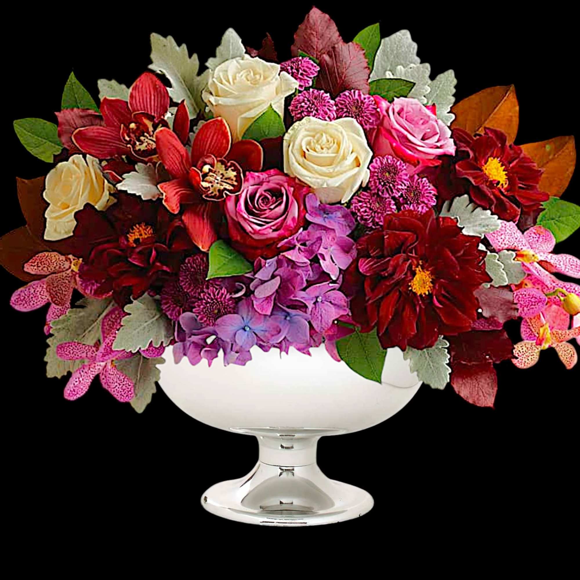 A chic spin on the traditional fall arrangement, this luxurious bouquet of, photo 3 of 4