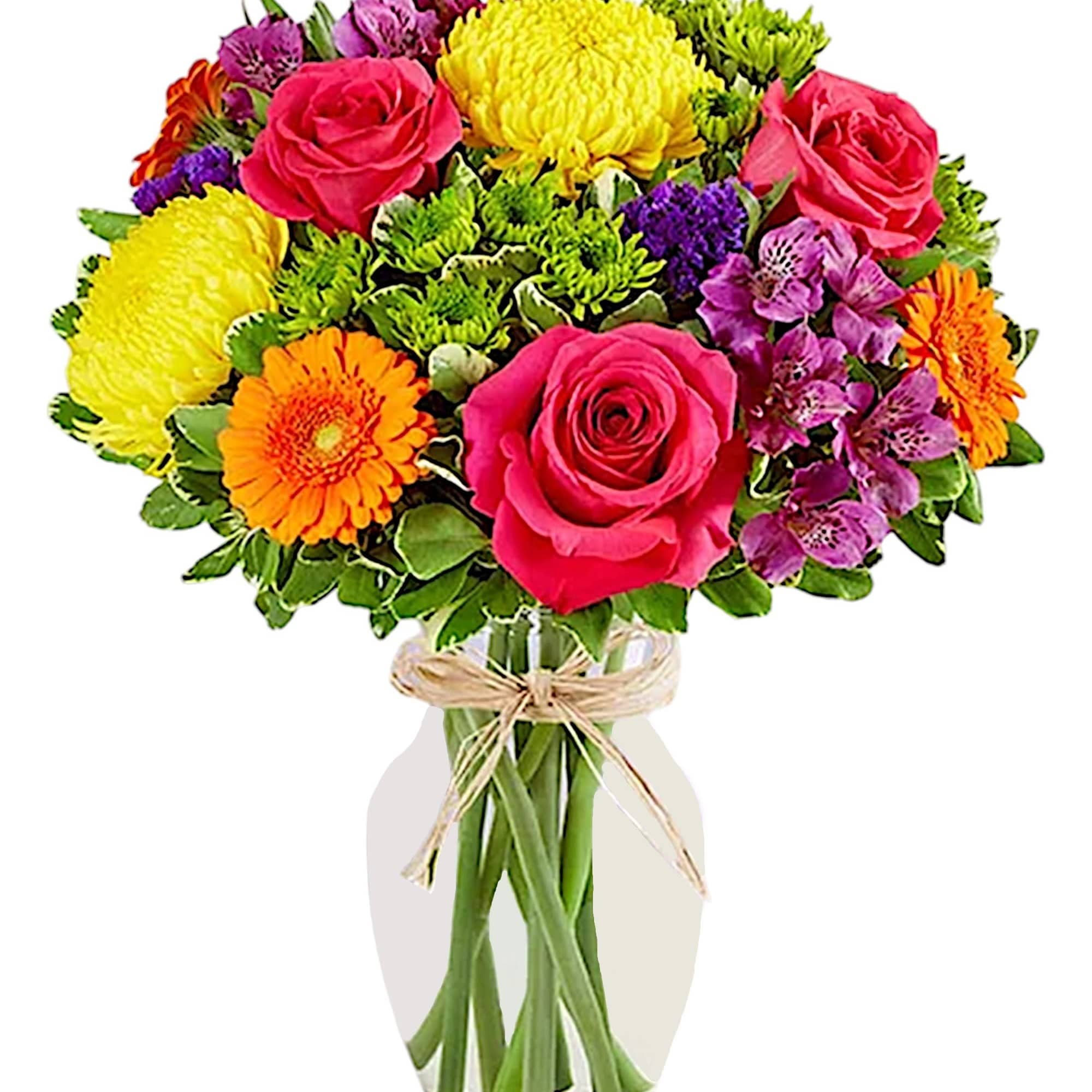 Bright, happy blooms for every day worth celebrating! Our new arrangement is