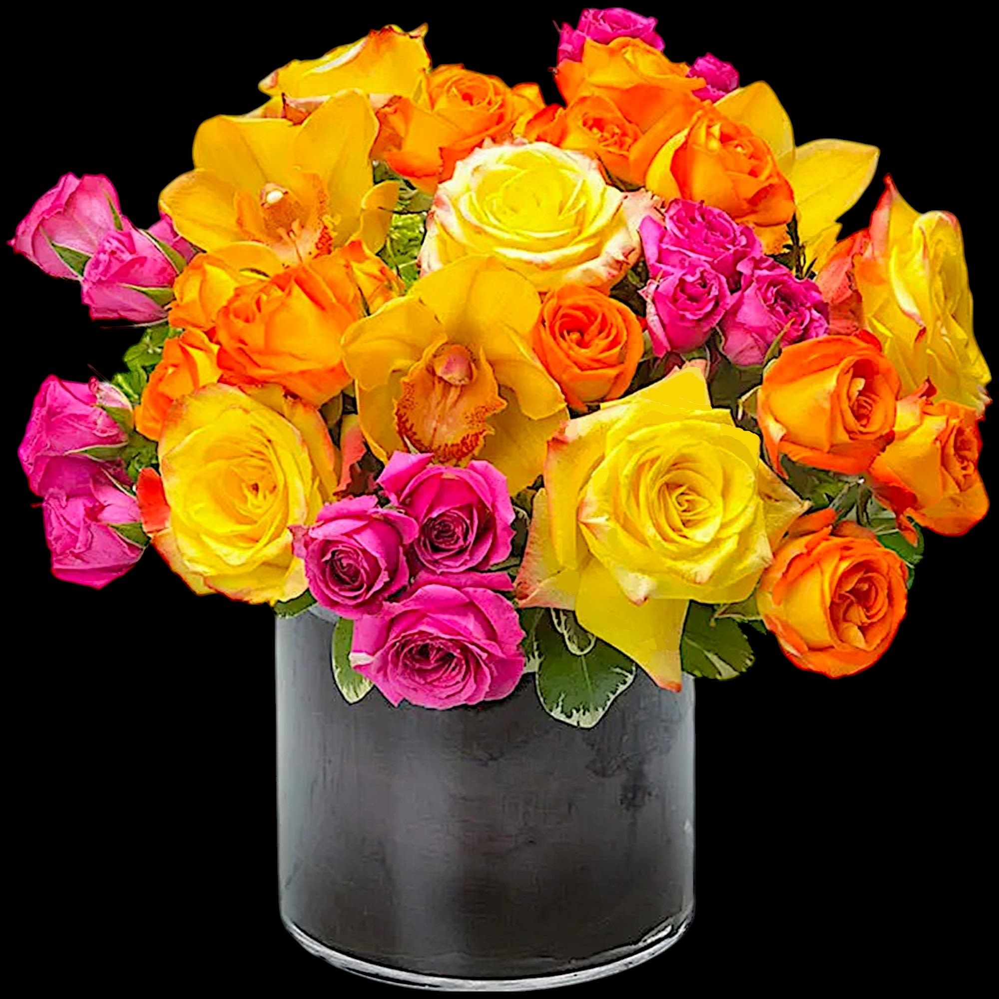 This cylindrical vase of flowers is kind of like a time capsule, photo 4 of 5
