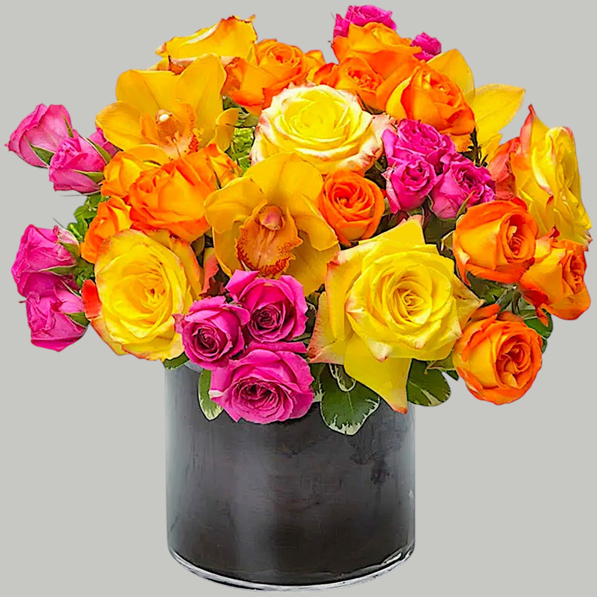 This cylindrical vase of flowers is kind of like a time capsule, photo 5 of 5