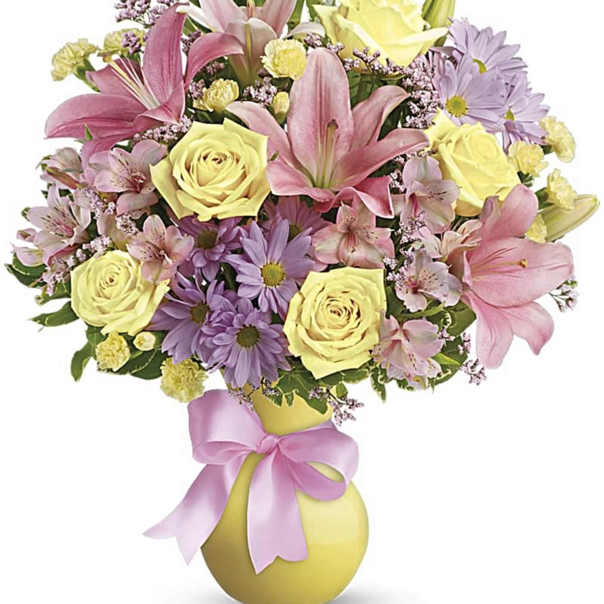 Pretty pastels and delicate flowers make this a feminine classic for your