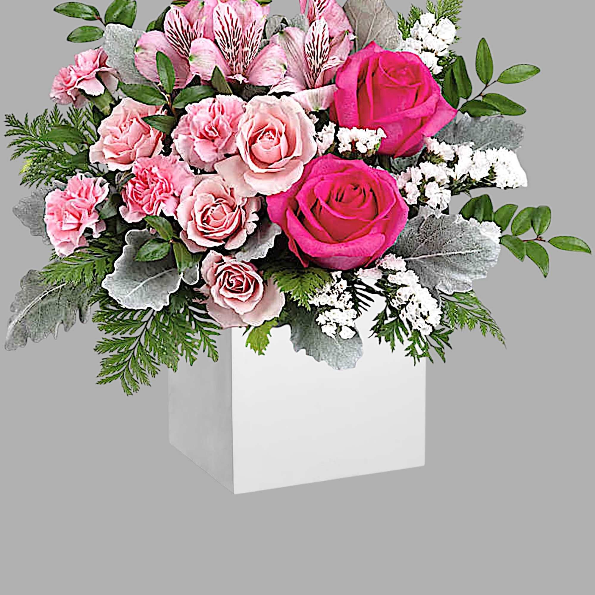 Keep them blushing with the most beautiful pink flower arrangement, elegantly displayed