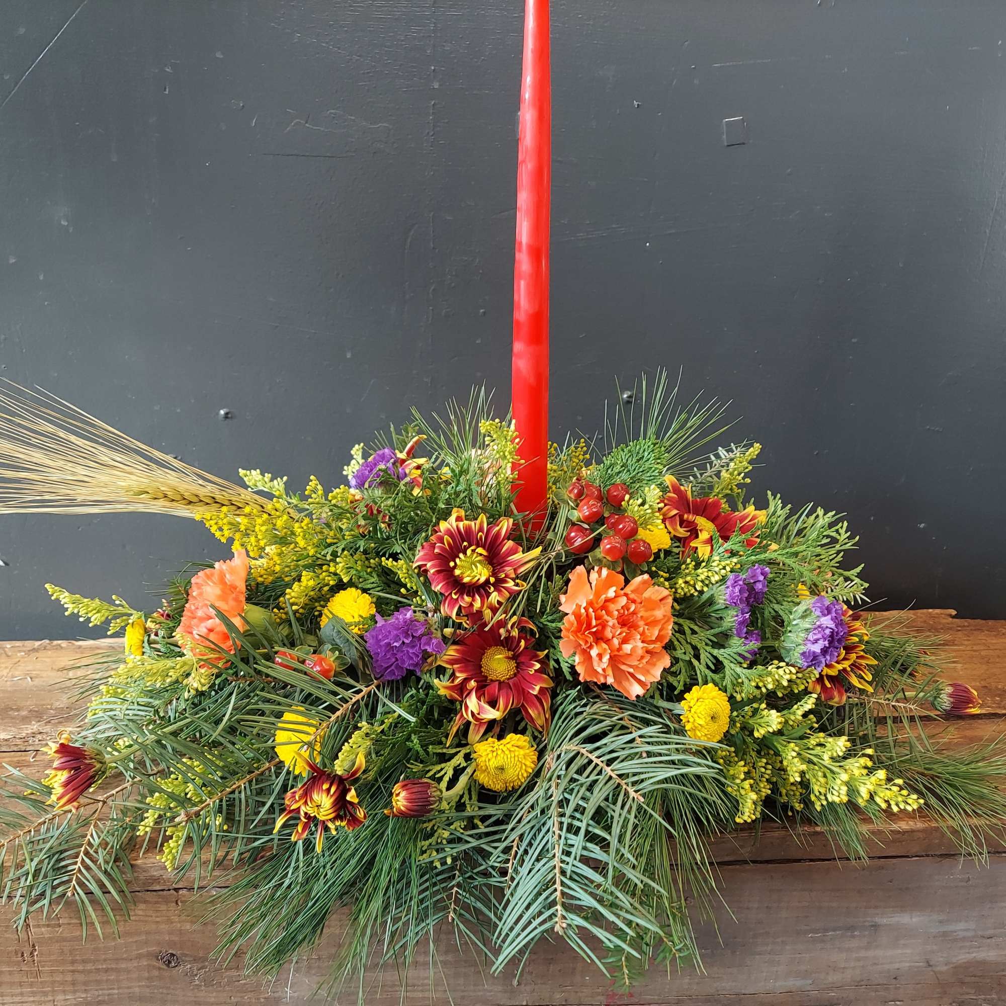 A warm and inviting Home for the Holidays centerpiece that will offer