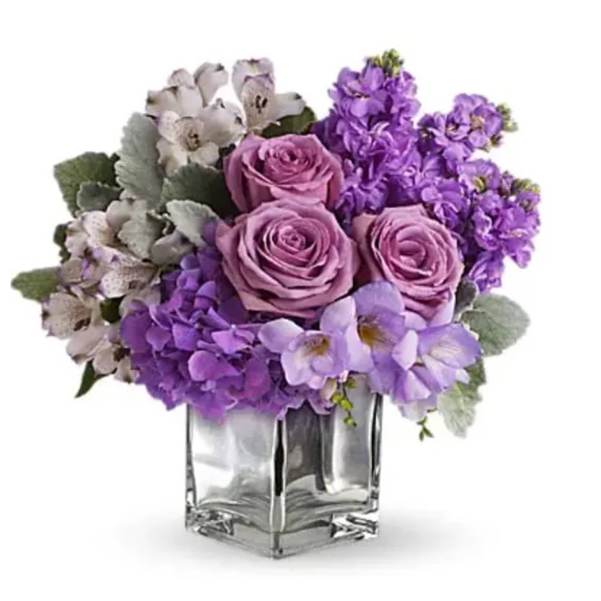 A Mirrored Silver Cube vase is just one of the things that