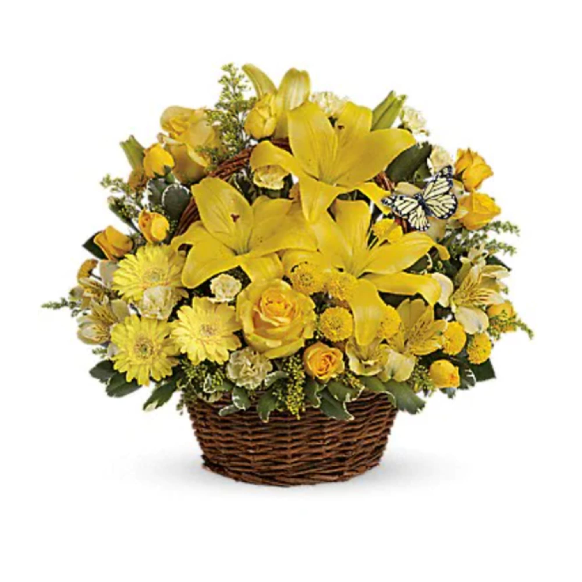 Wishes do come true, by the basketful, actually. This delightful arrangement is