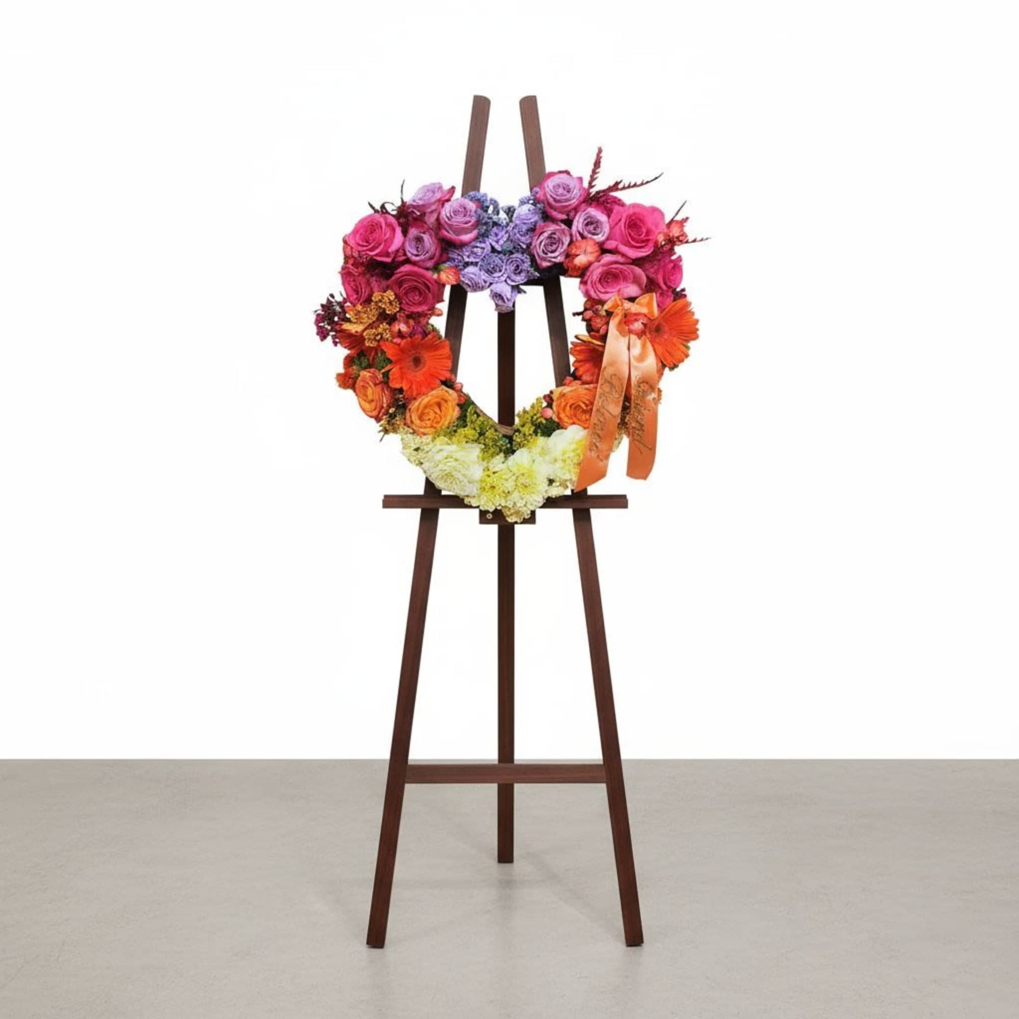 Offer a beautiful and memorable tribute with this stunning, heart-shaped floral wreath., photo 2 of 2