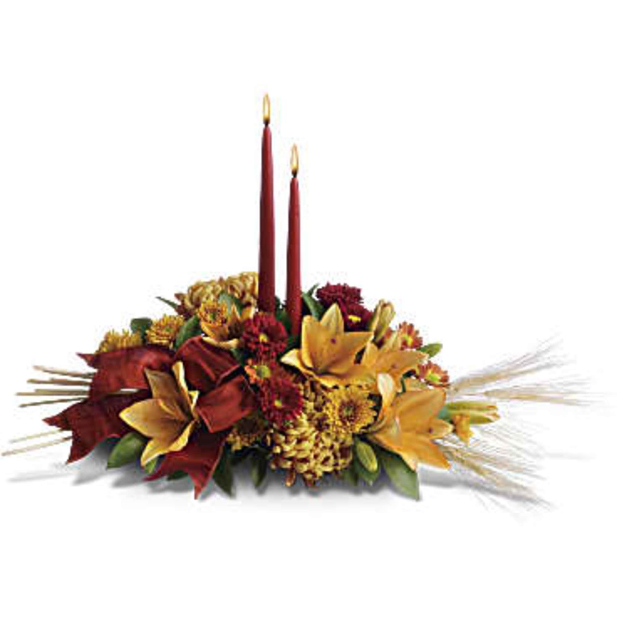 Add a graceful glow to your Thanksgiving dinner table or fall-decorated foyer