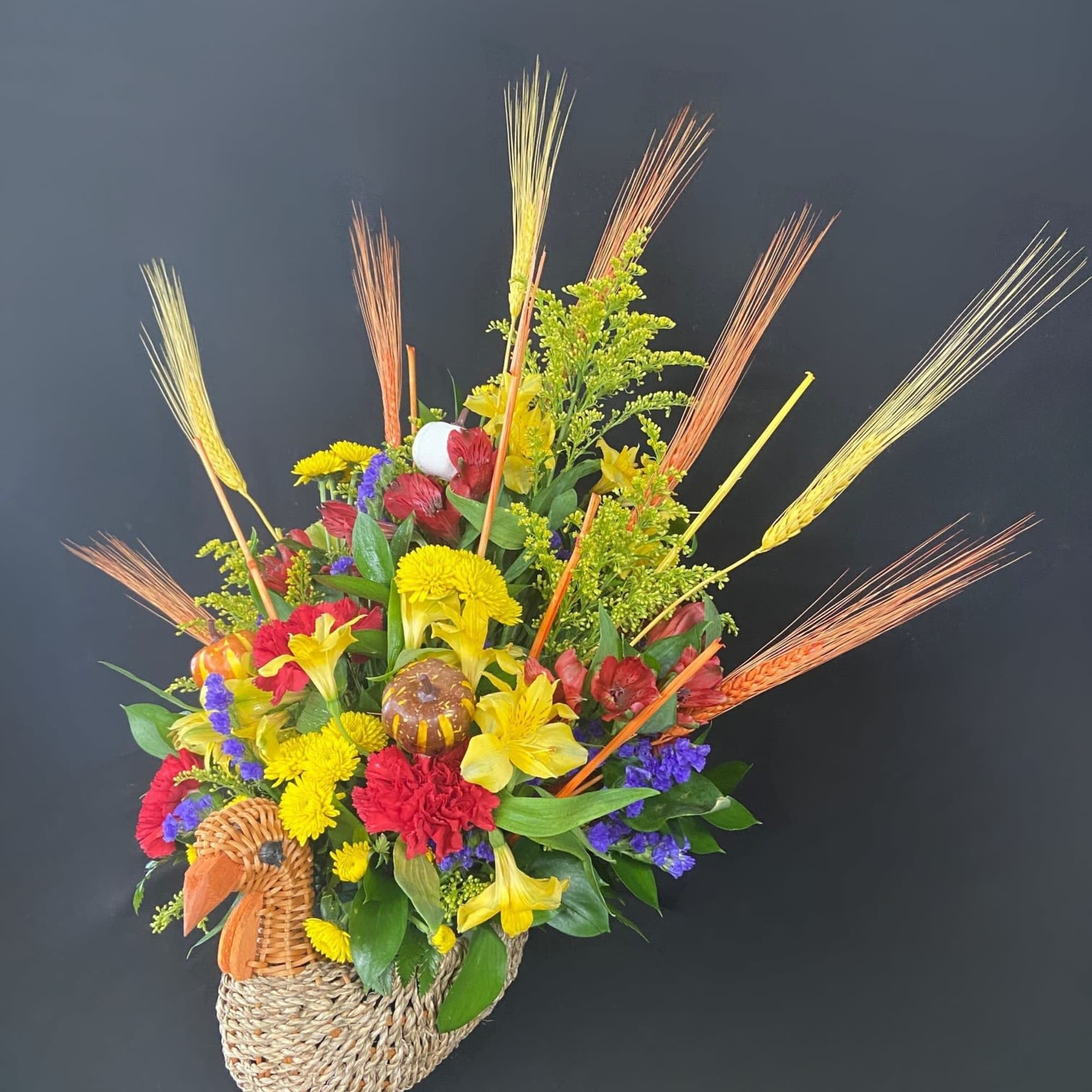 You can't have Thanksgiving without Turkey! This adorable wicker turkey is absolutely