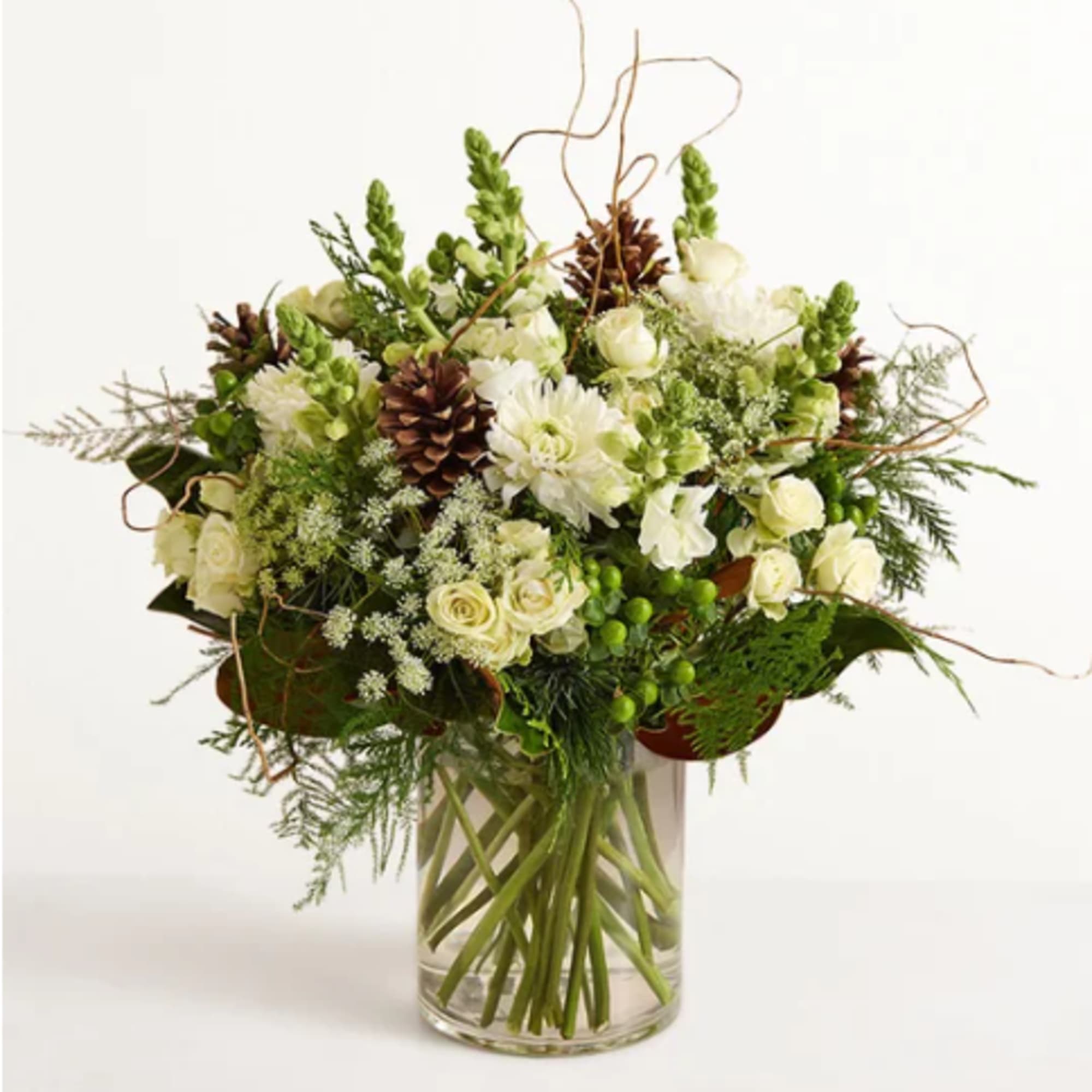 The beauty of the Rocky Mountains woodlands inspired this quietly luxurious arrangement.