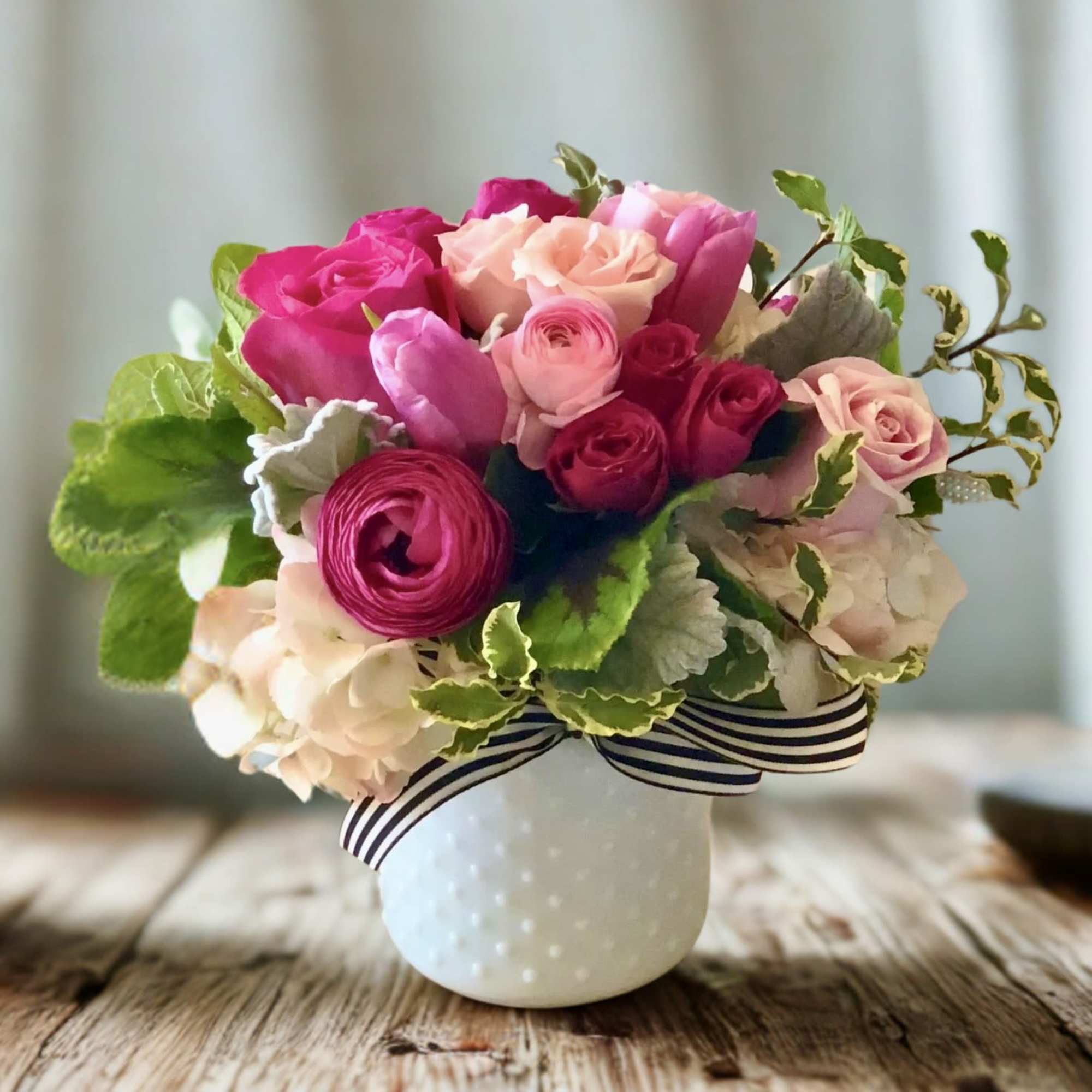  
Our 50 Shades of Pink arrangement by The Flower Boss, your