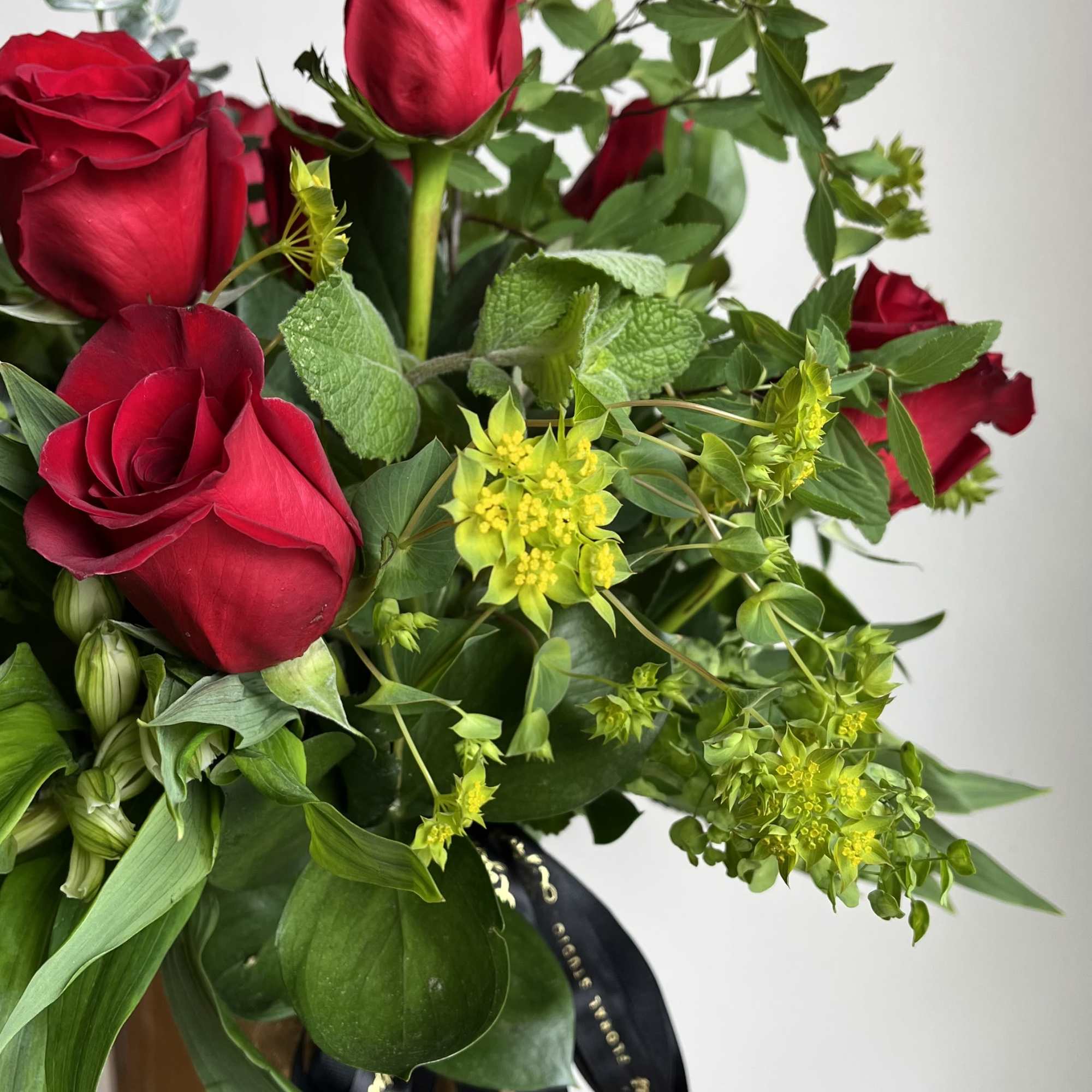 The Reviere Collection: Lady Rouge is a luxurious red rose vase arrangement, photo 2 of 2