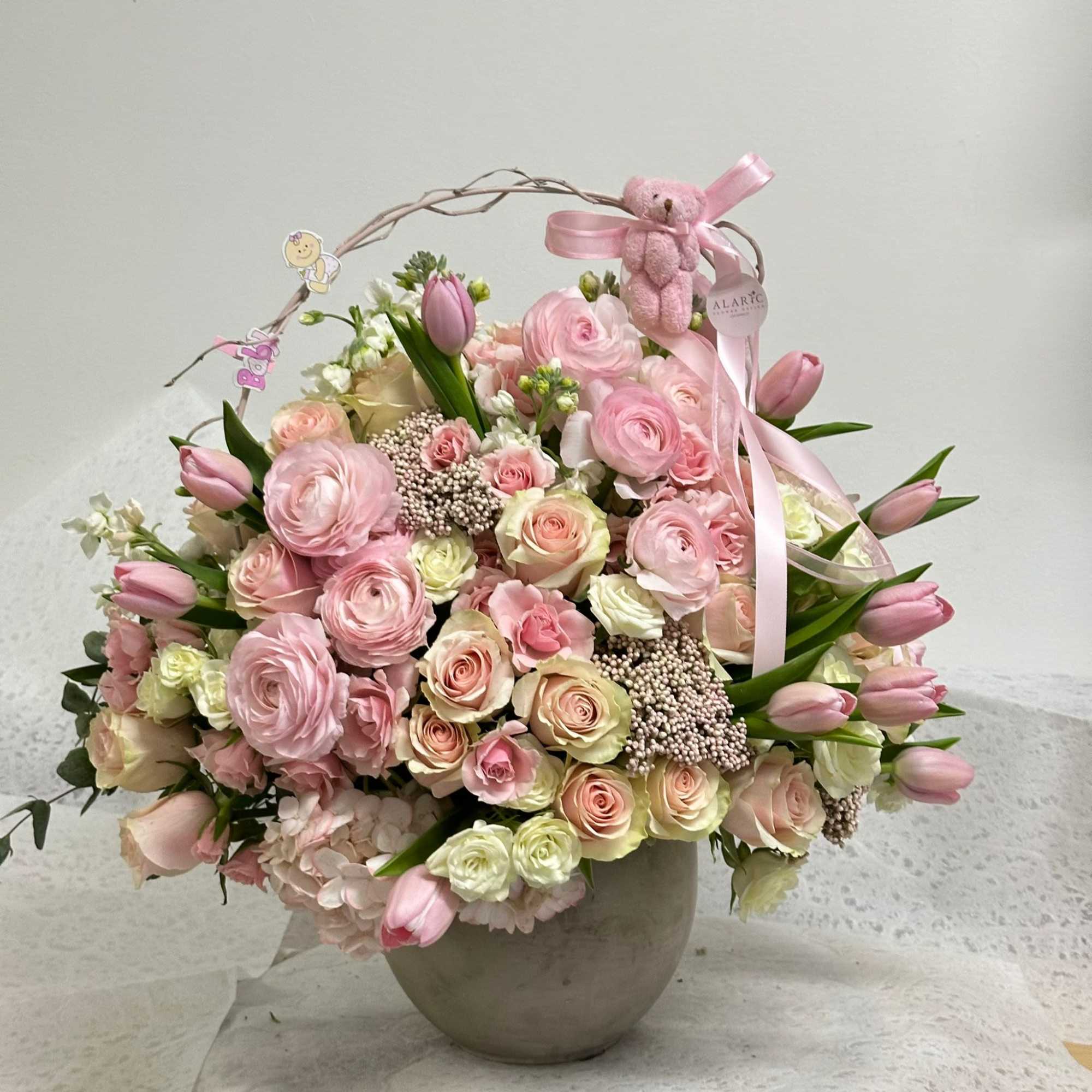 Celebrate the arrival of a baby girl with this stunning arrangement of, photo 2 of 2