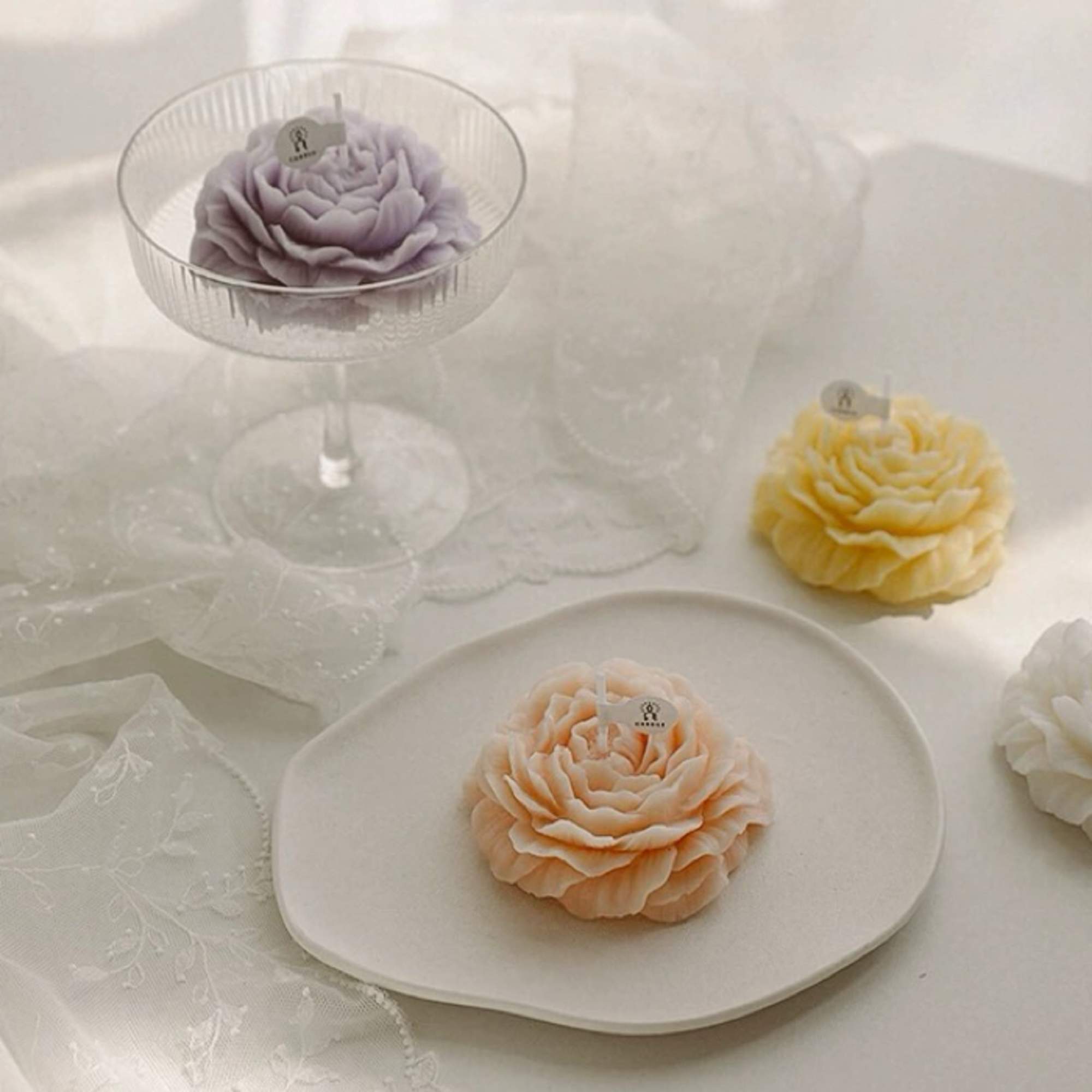 Elevate your floral gift with our exquisite handmade soy wax floral candles., photo 3 of 4